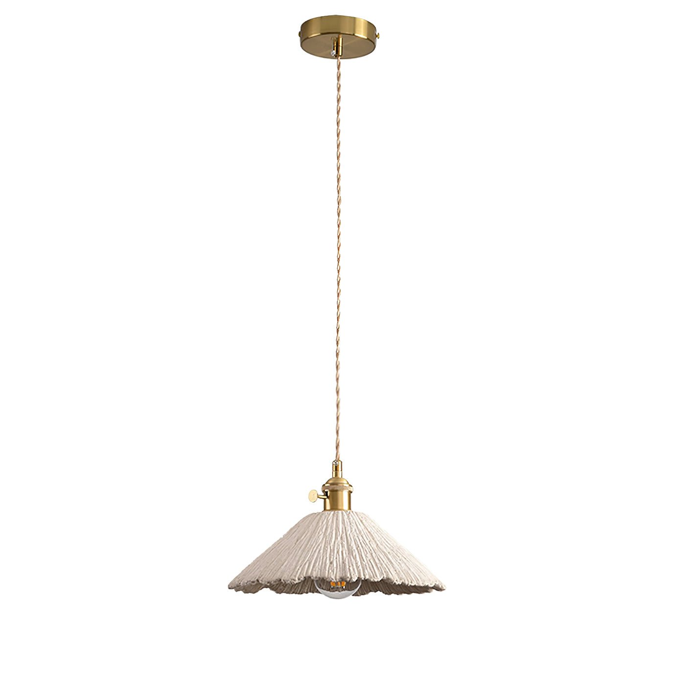 Nirove Pendant Lamp Adjustable Fabric Shade-Neutral Decor