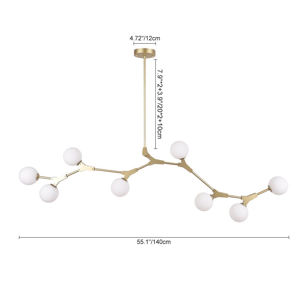 Nivero Linear Bubble Glass Chandelier-Neutral Decor