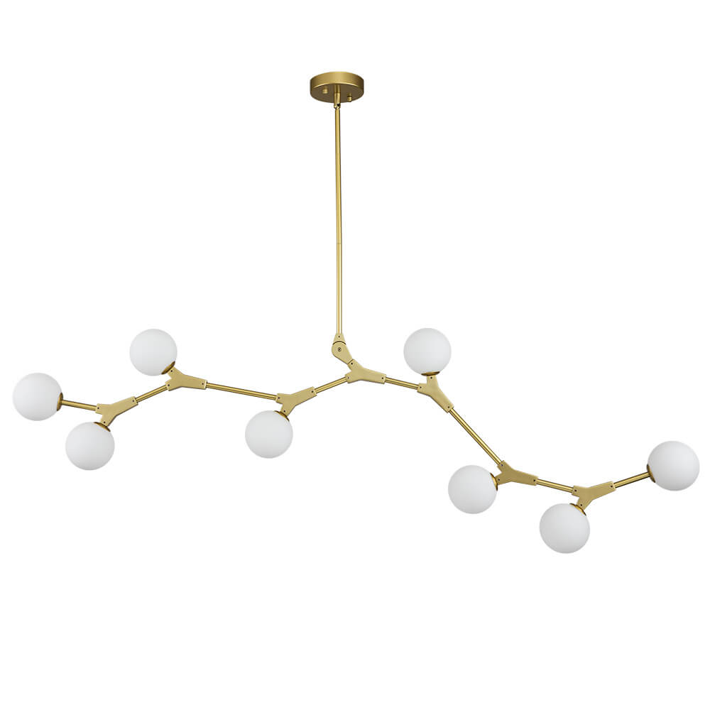 Nivero Linear Bubble Glass Chandelier-Neutral Decor