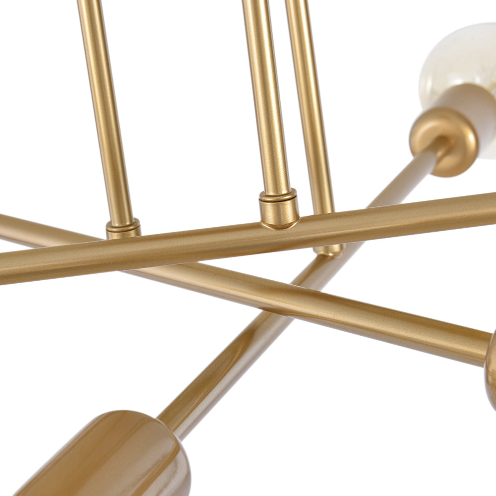 Vallin Modern Brass Semi Flush Mount Chandelier-Neutral Decor
