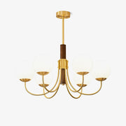 Lustra Chandelier Midas Touch Walnut Sphere Brass-Neutral Decor