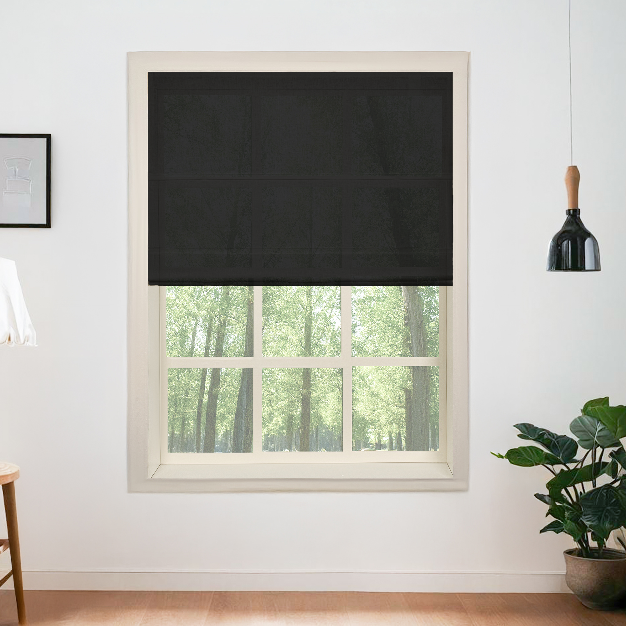 Belgian Flax Linen Roman Shades & Blinds-Neutral Decor