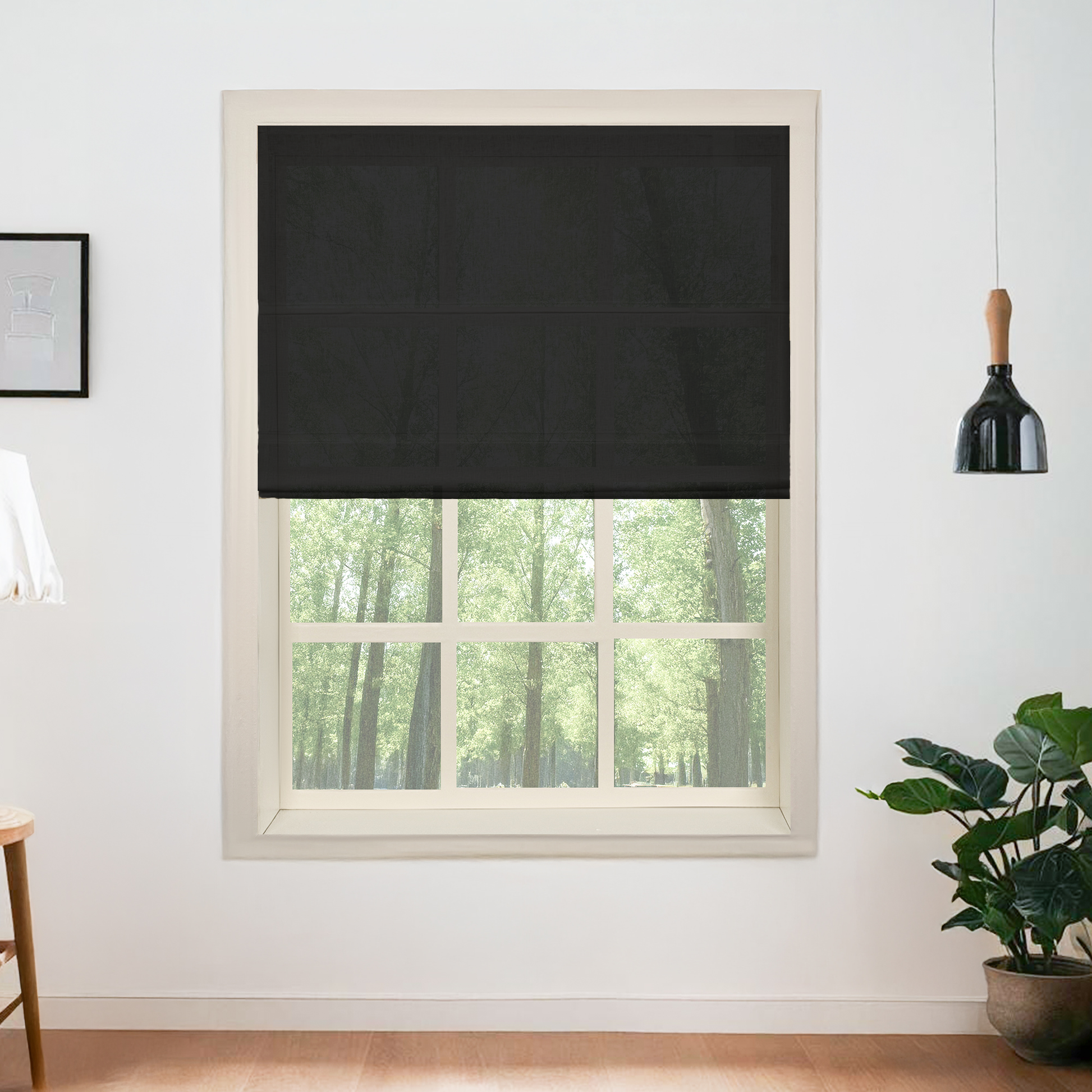 Belgian Flax Linen Roman Shades & Blinds-Neutral Decor
