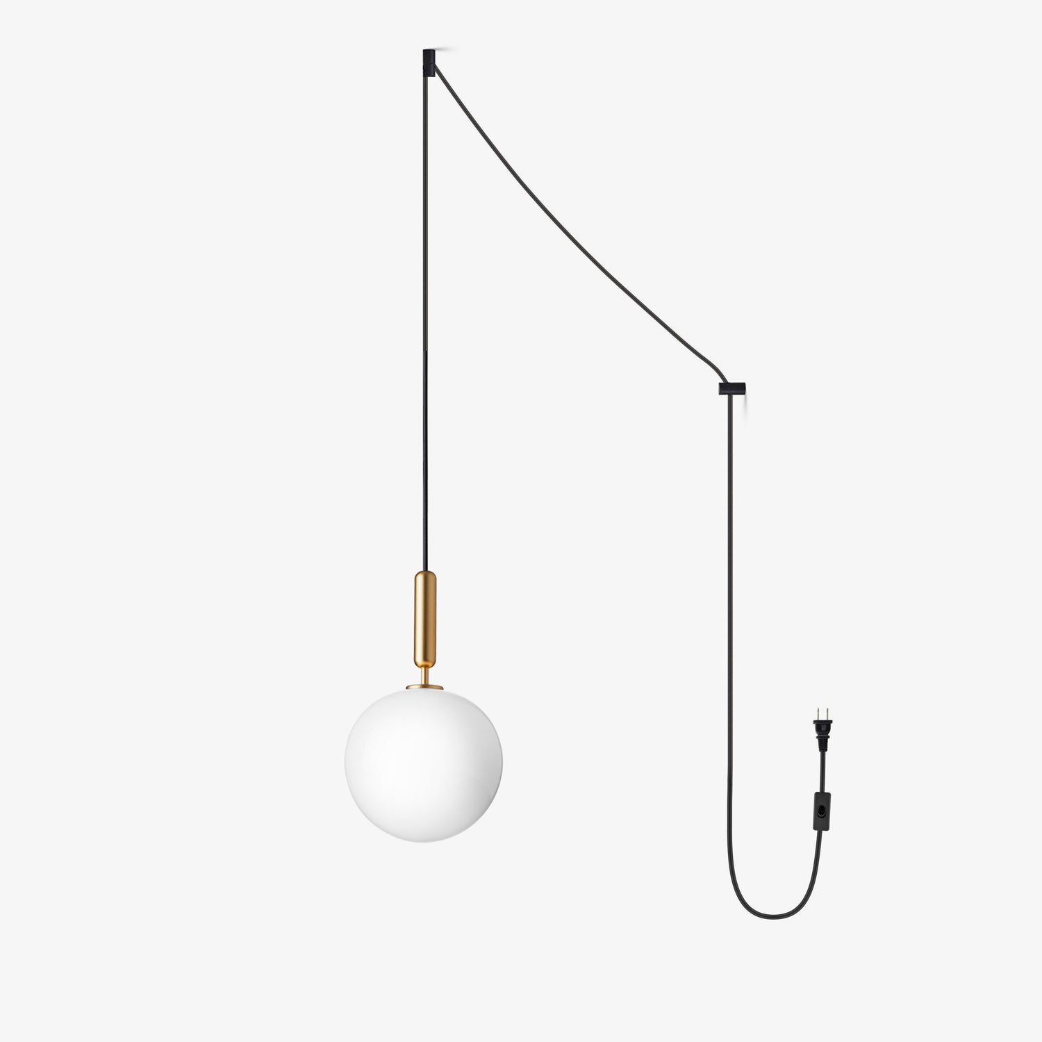 Azorila Modern Minimalist Swag Brass Glass Pendant Light-Neutral Decor