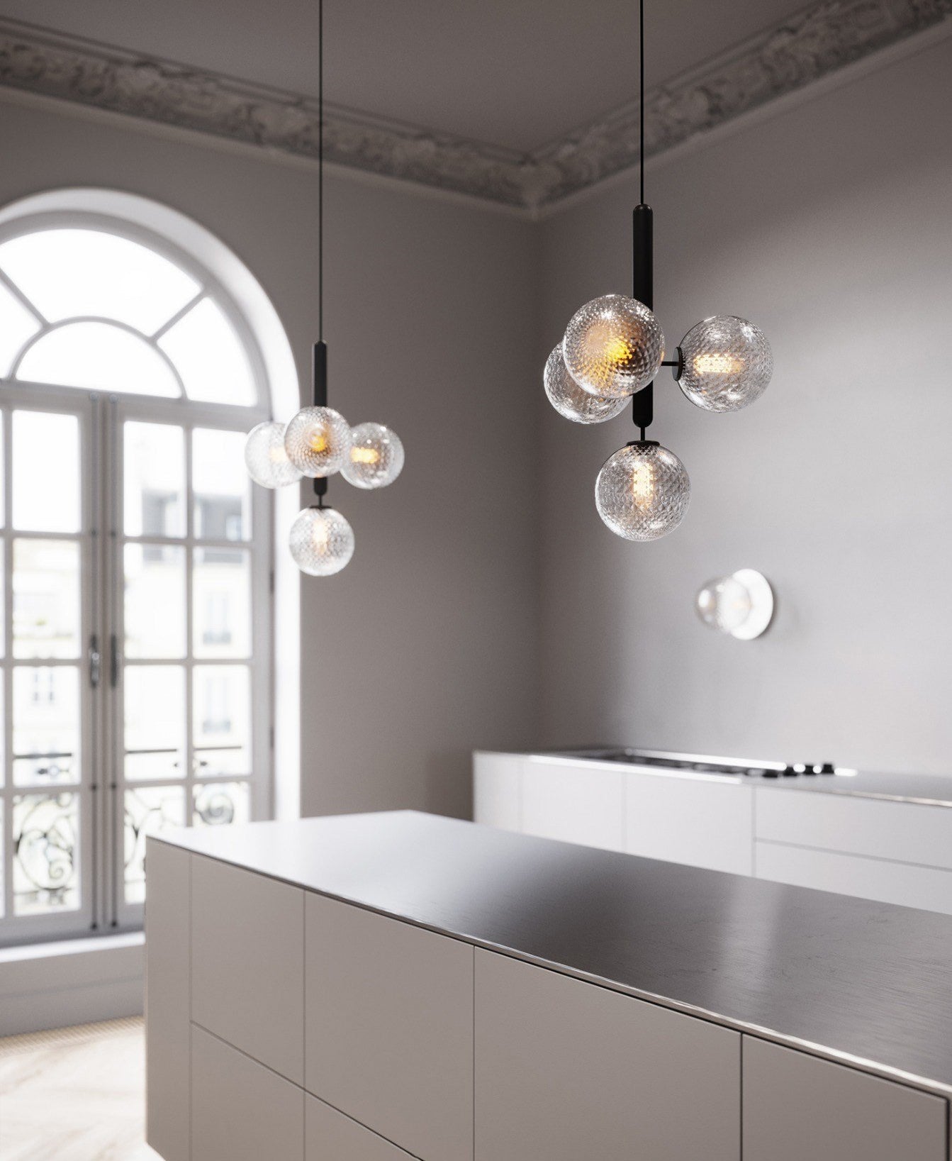 Larenol Glass Classic Industrial Pendant Light-Neutral Decor