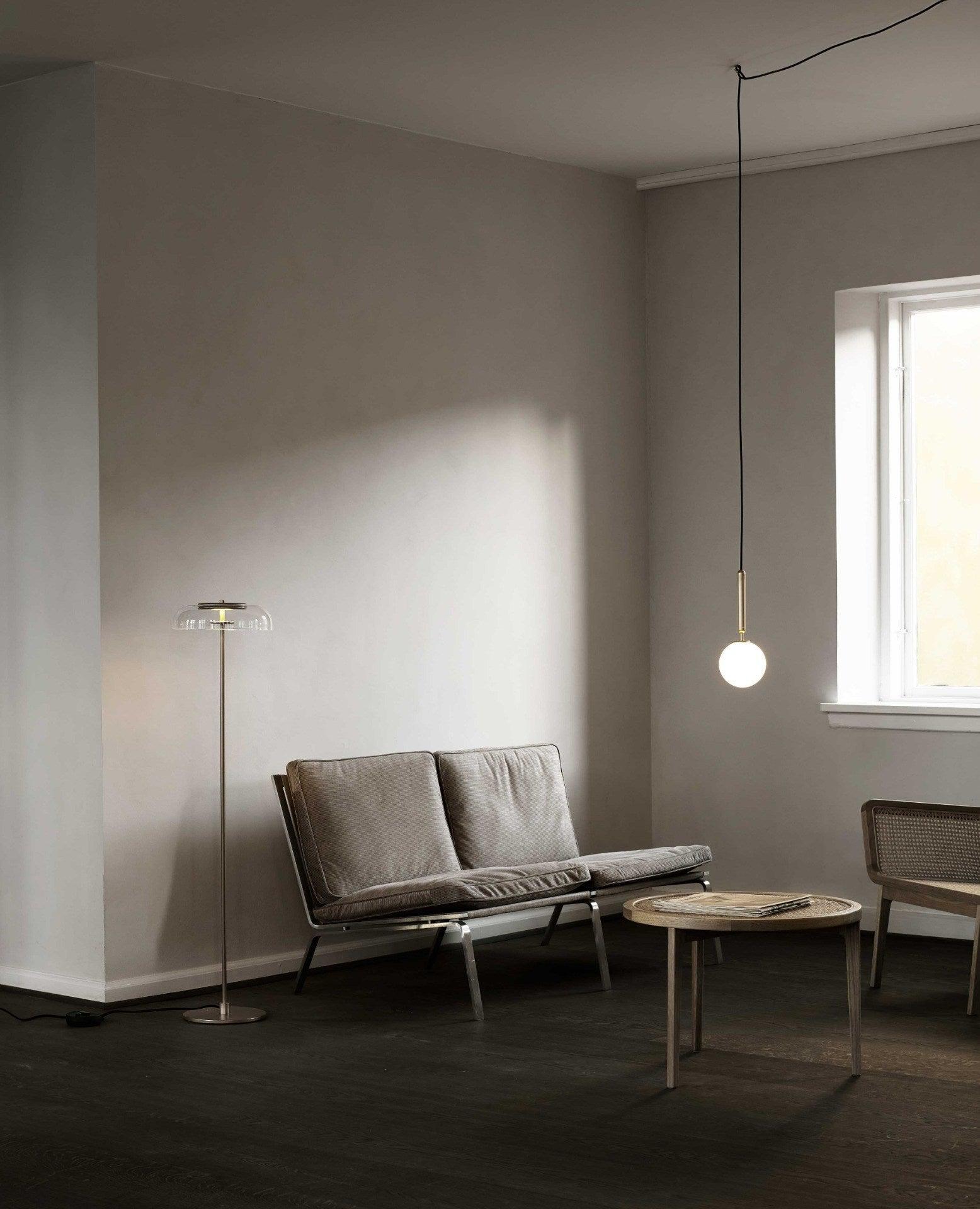 Azorila Modern Minimalist Swag Brass Glass Pendant Light-Neutral Decor