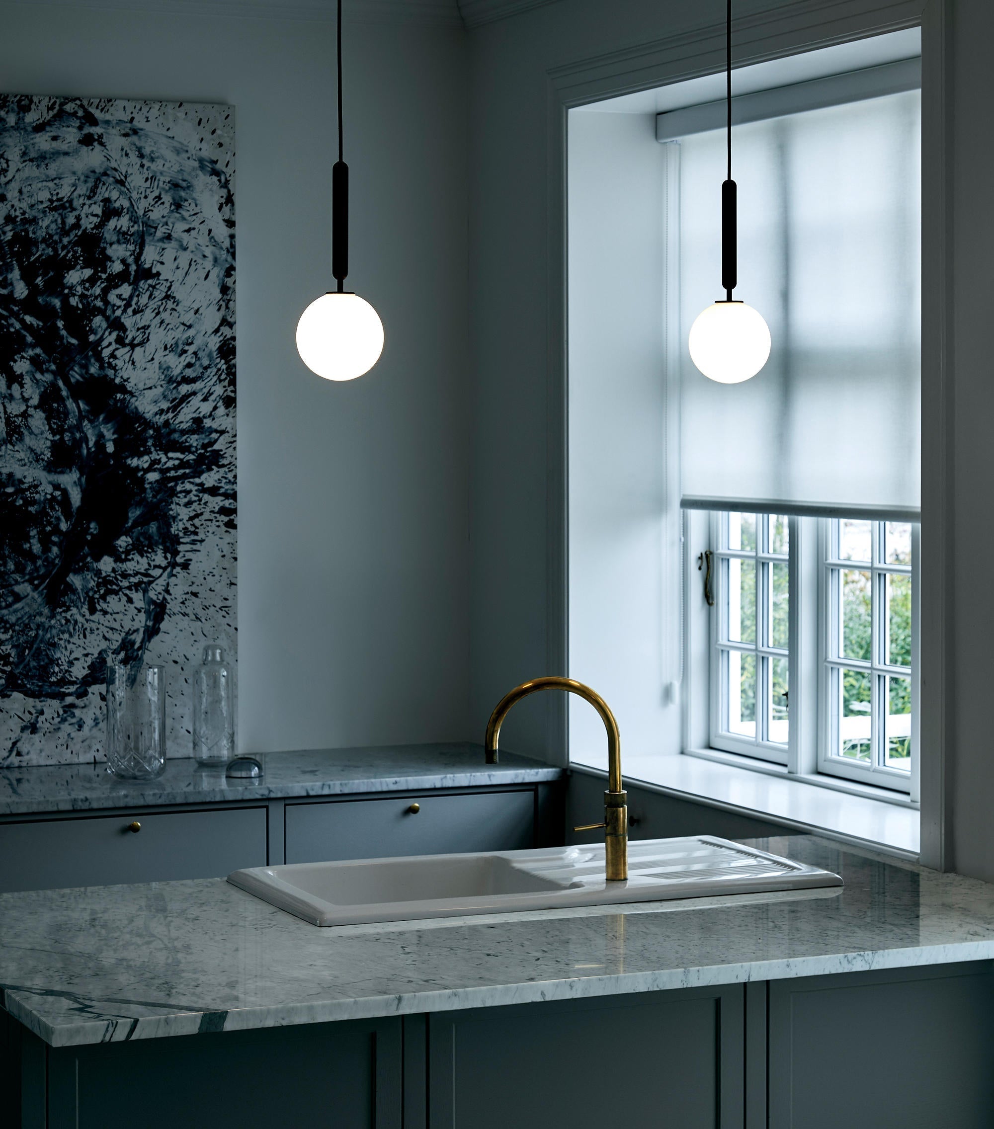 Larenol Glass Classic Industrial Pendant Light-Neutral Decor