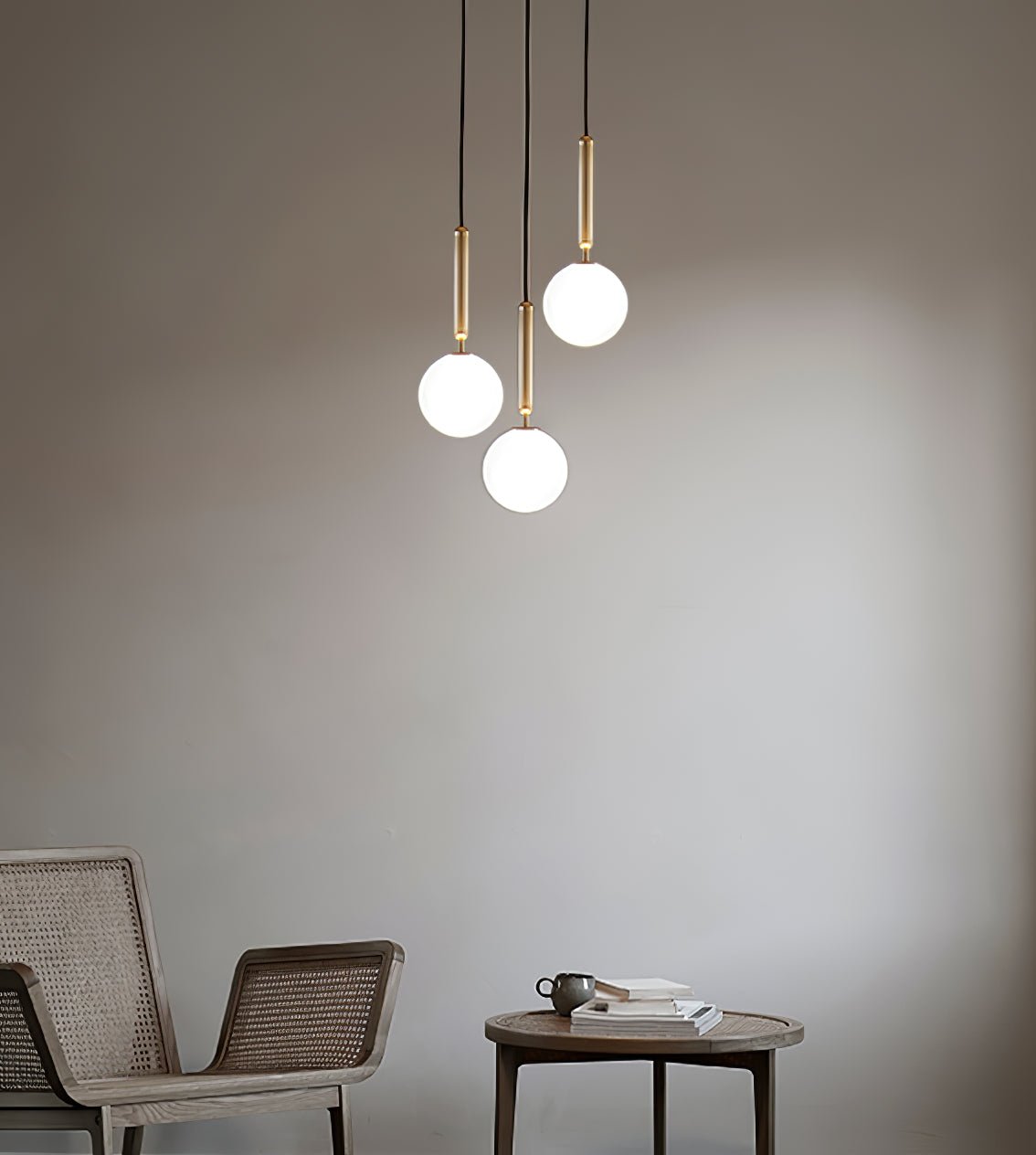 Azorila Modern Minimalist Swag Brass Glass Pendant Light-Neutral Decor