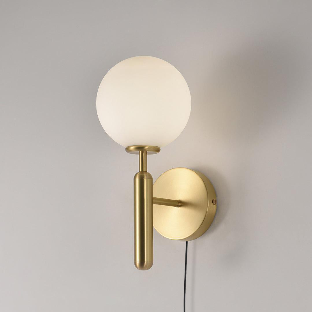 Kynlo Wall Lamp Plug In Glass Globe Nordic-Neutral Decor
