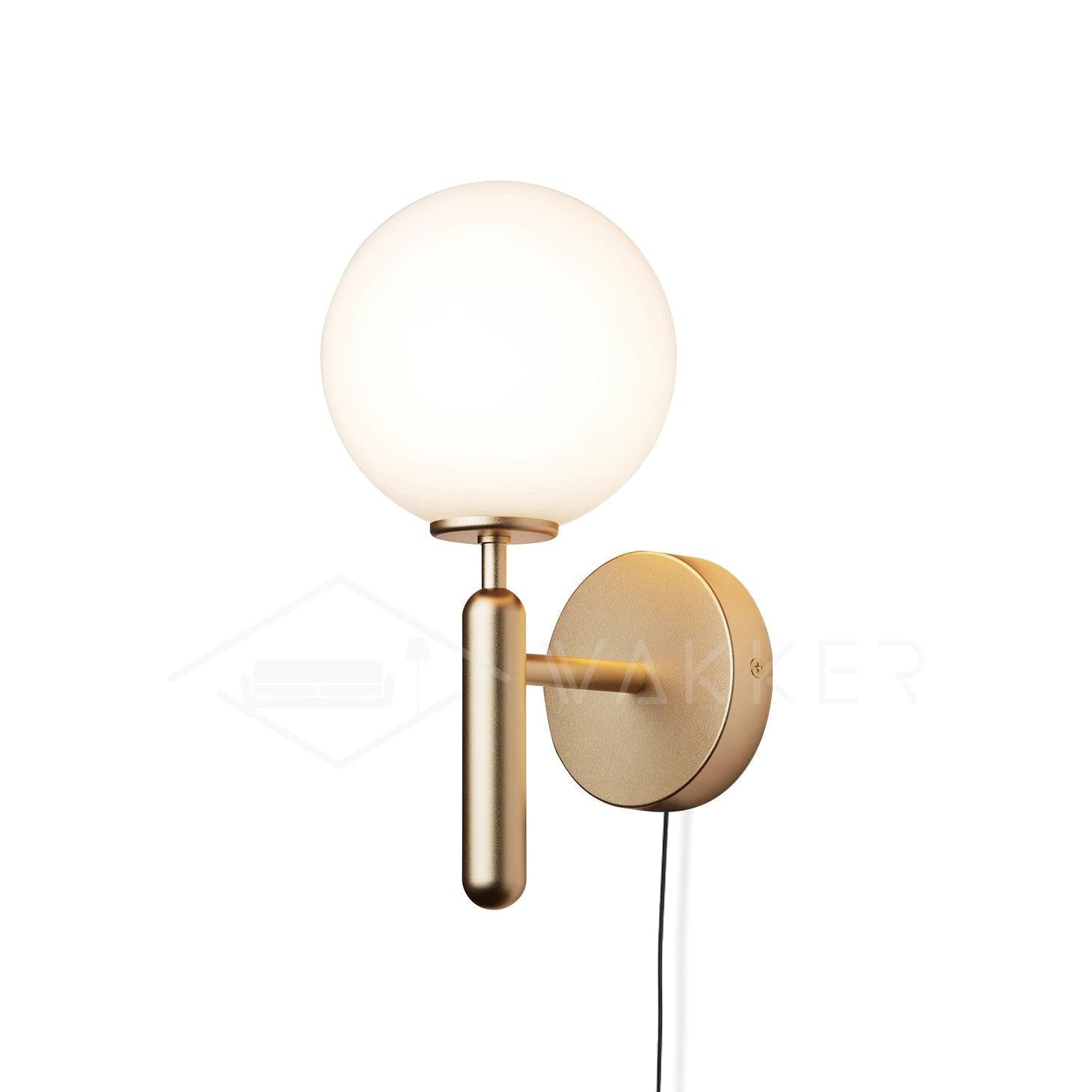 Kynlo Wall Lamp Plug In Glass Globe Nordic-Neutral Decor