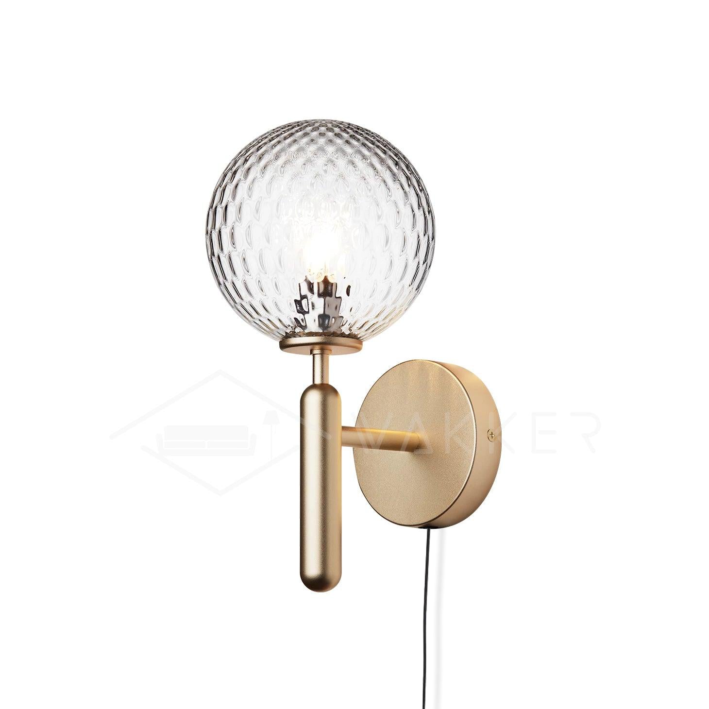 Kynlo Wall Lamp Plug In Glass Globe Nordic-Neutral Decor
