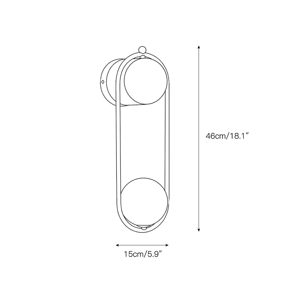 Side profile of the Mila Wall Lamp showing its elegant loop frame.