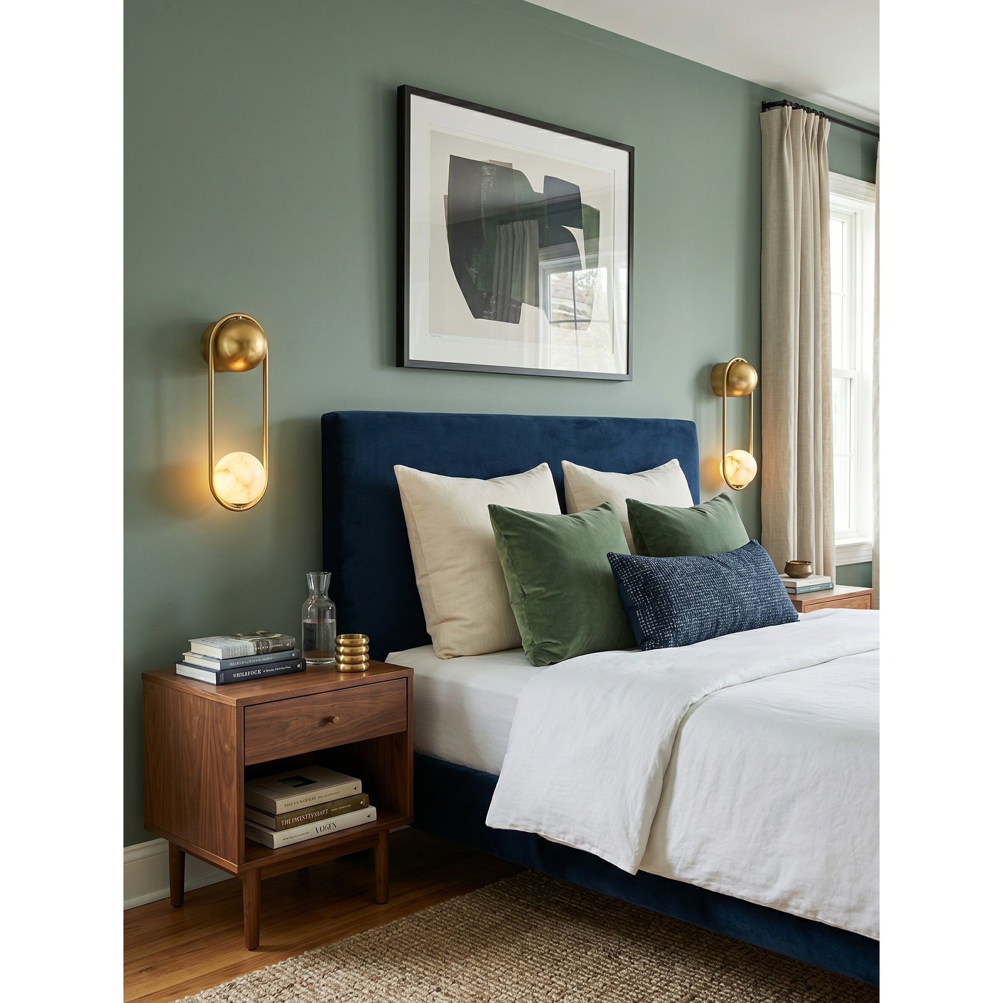 Lifestyle image showing the sconce in a stylish entryway.