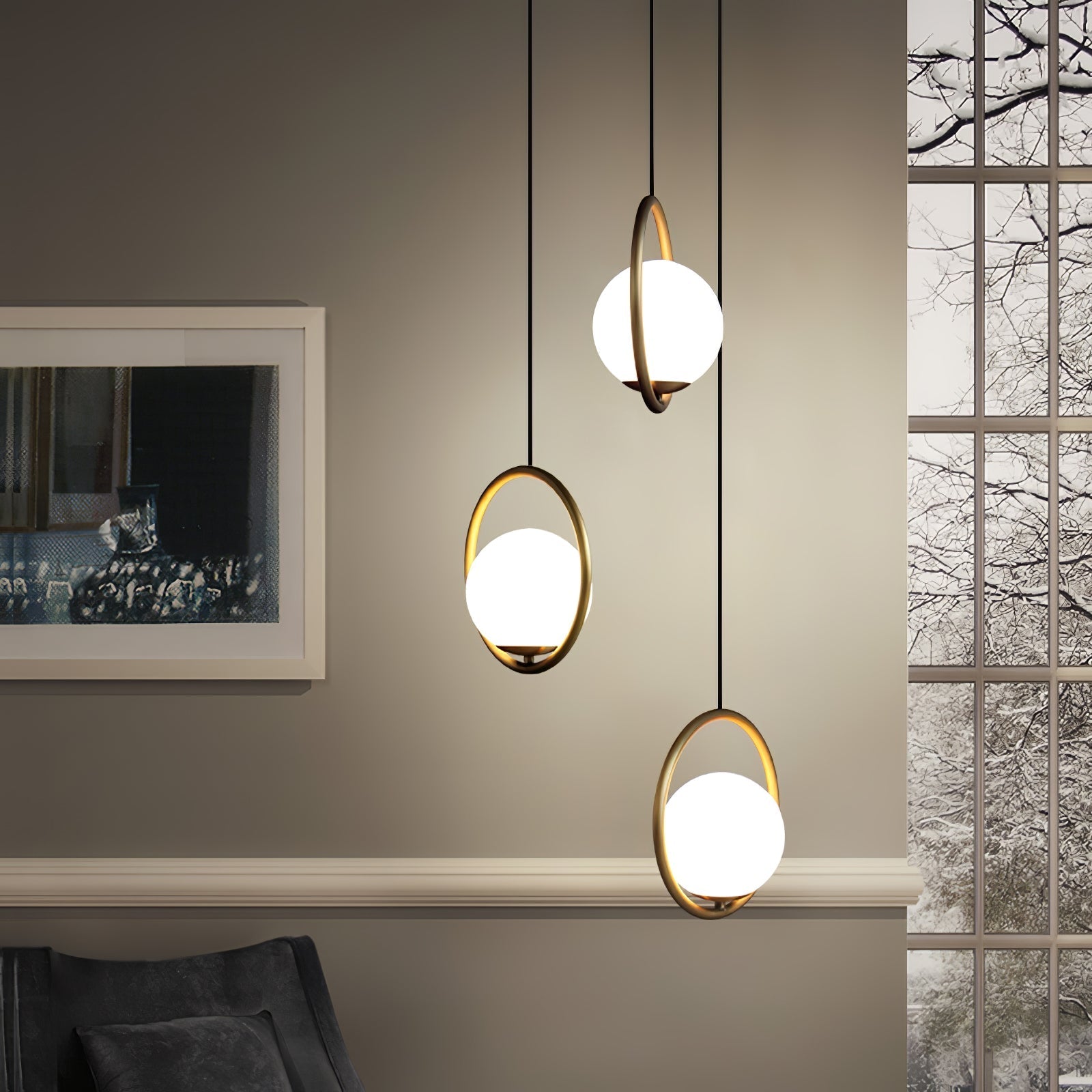 Sorveth Contemporary Brass Pendant Light-Neutral Decor