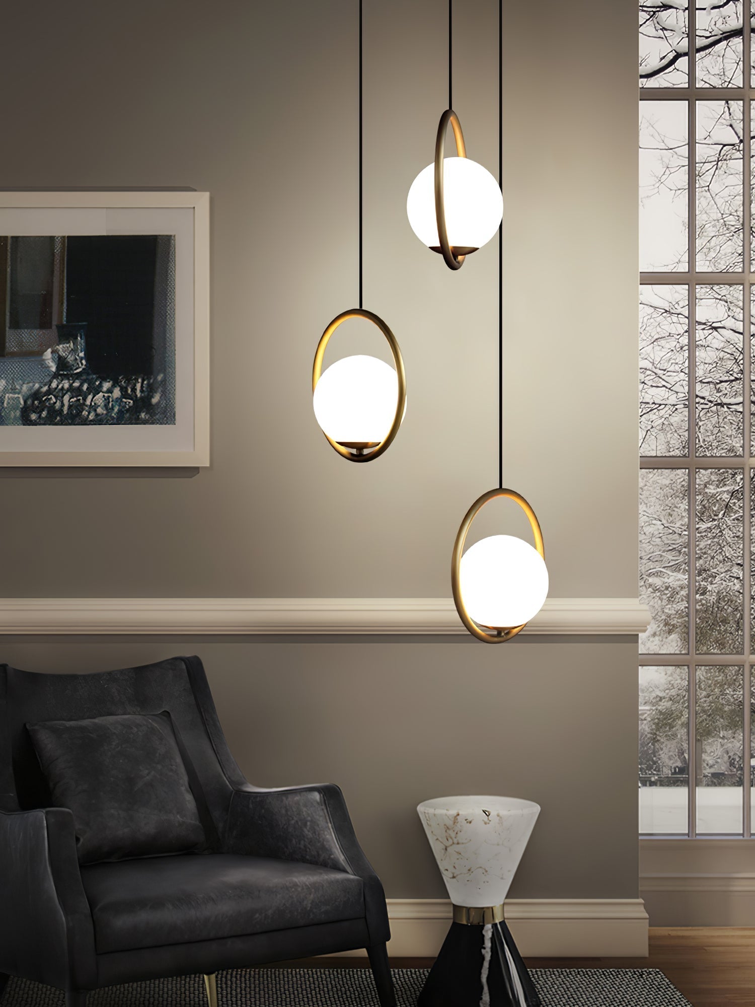 Emberis Modern Brass Pendant Light-Neutral Decor