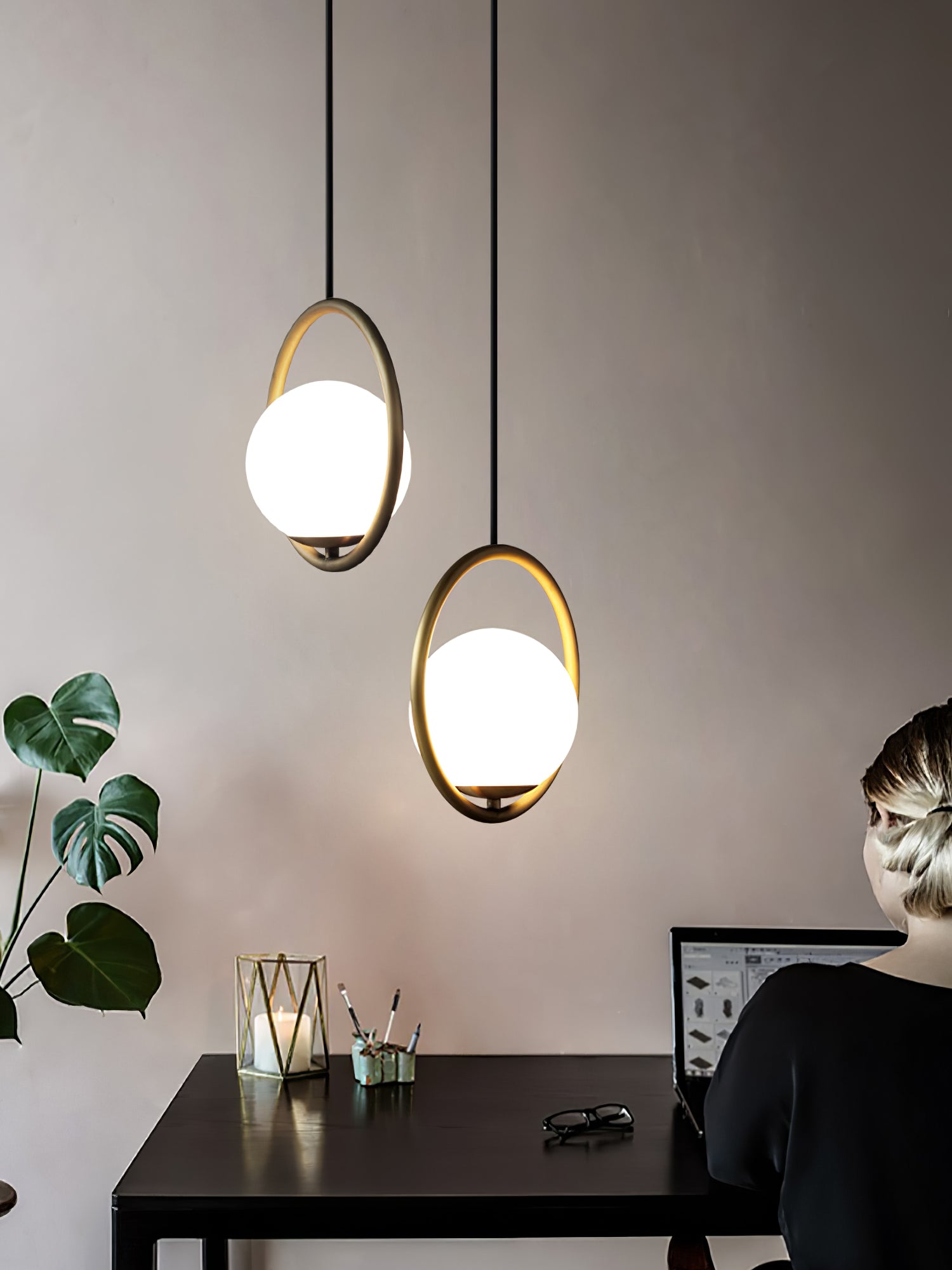 Emberis Modern Brass Pendant Light-Neutral Decor