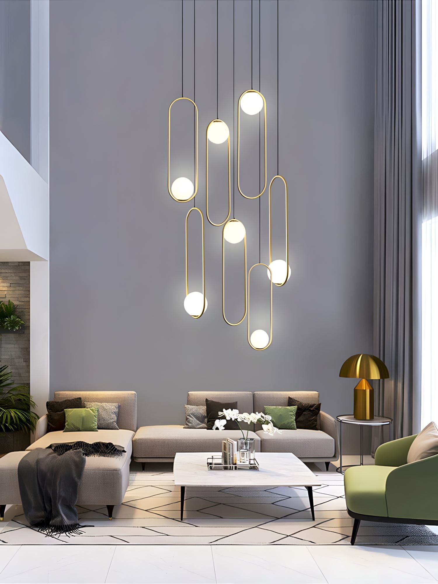 Cyvora Modern Minimalist Combination Glass Chandelier-Neutral Decor
