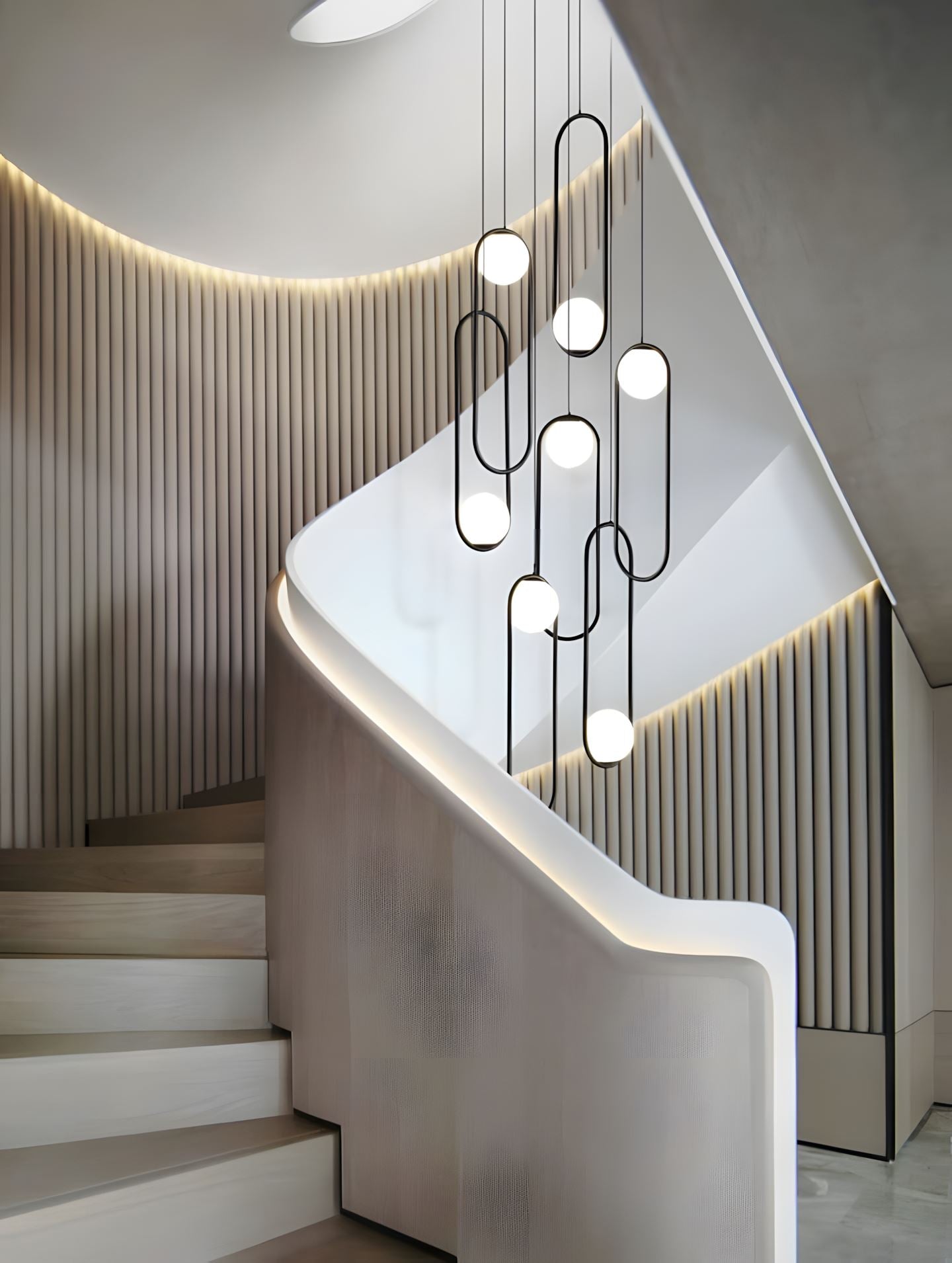Cyvora Modern Minimalist Combination Glass Chandelier-Neutral Decor