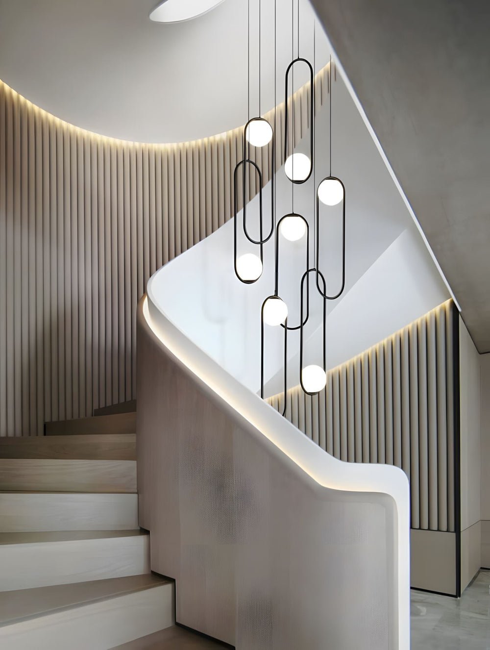 Cyvora Modern Minimalist Combination Glass Chandelier-Neutral Decor