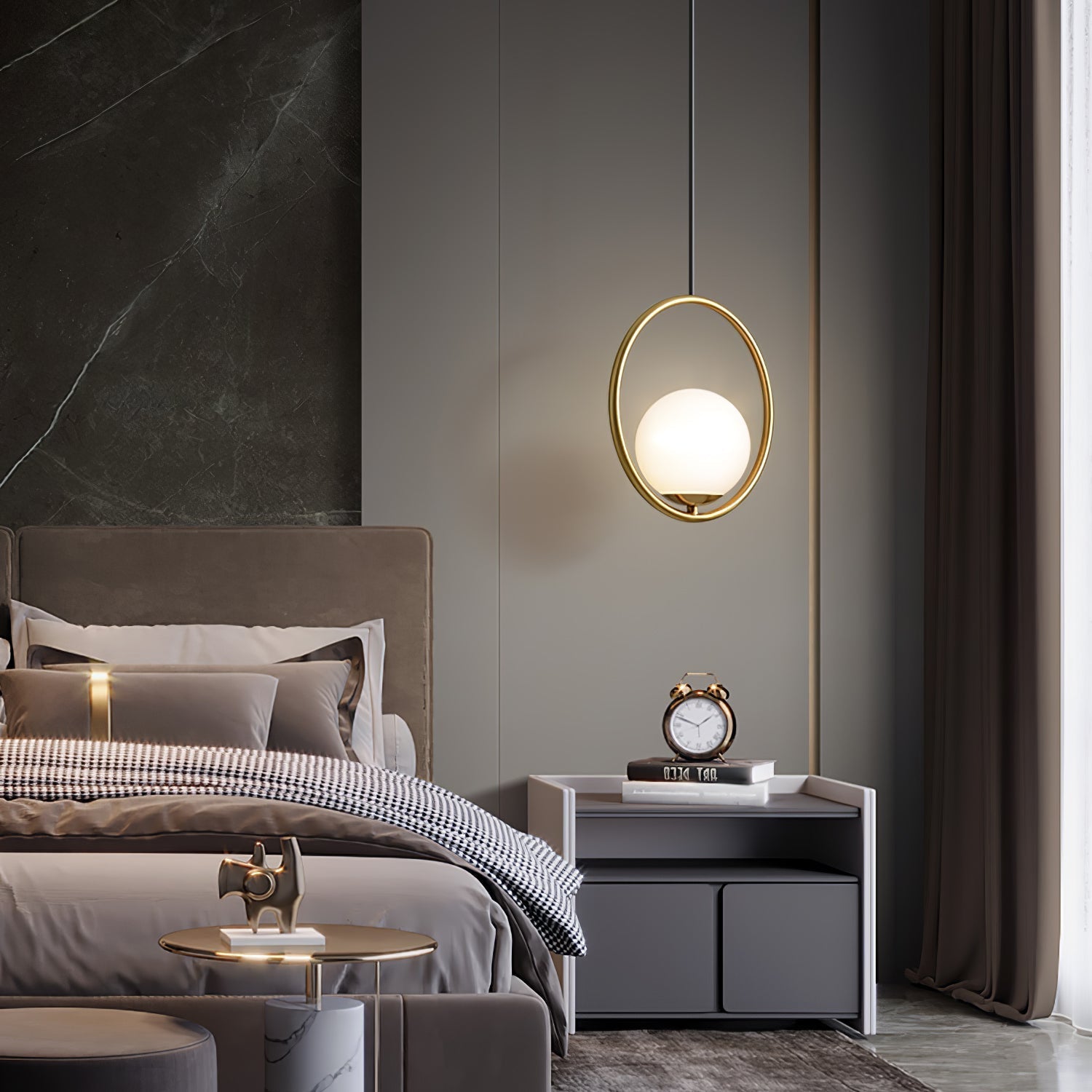 Lustra Pendant Lamp Brass Modern Ring-Neutral Decor