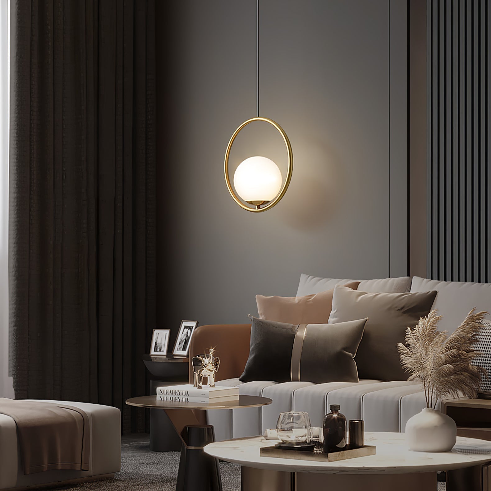 Emberis Modern Brass Pendant Light-Neutral Decor