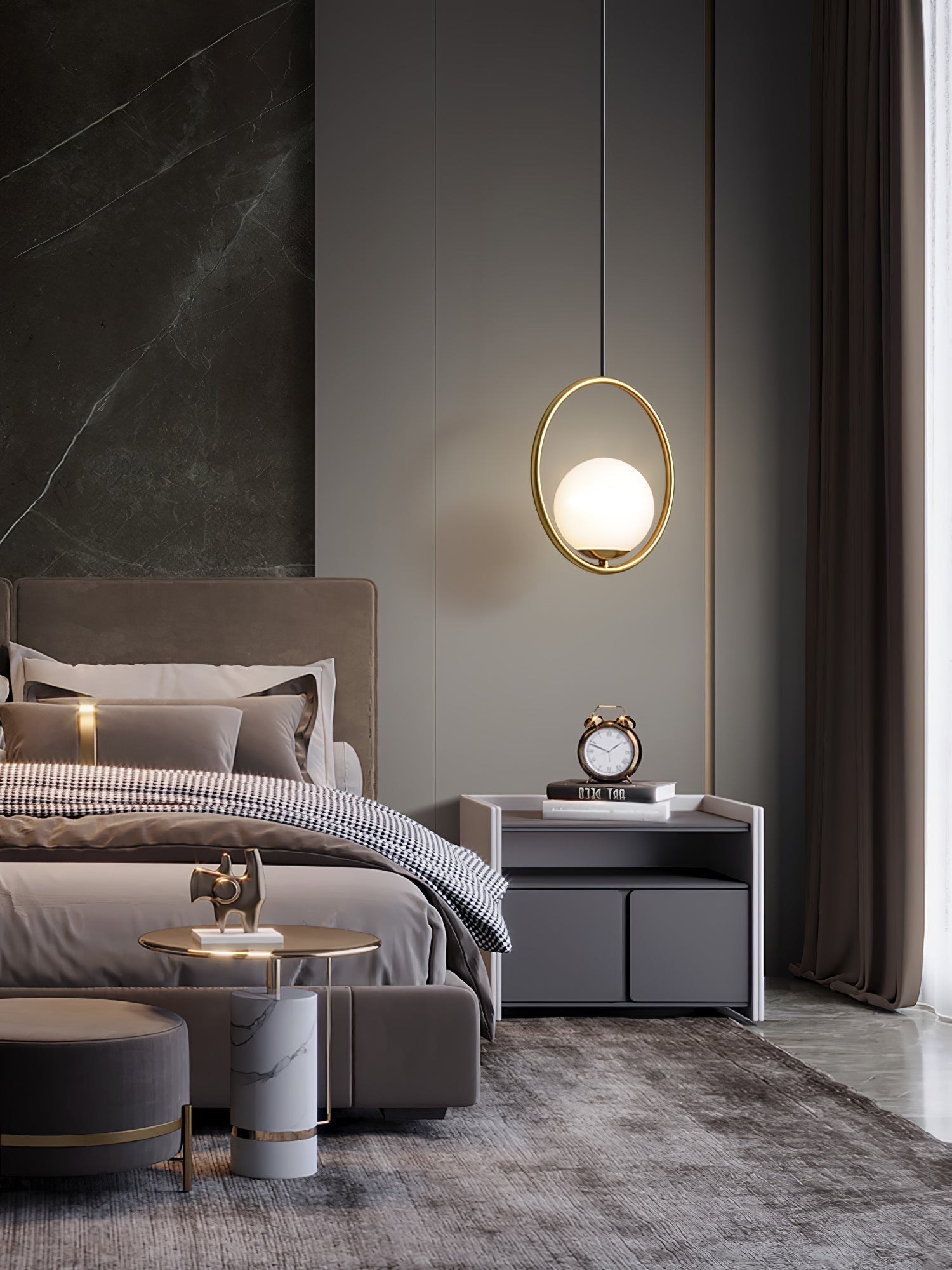 Lustra Pendant Lamp Brass Modern Ring-Neutral Decor