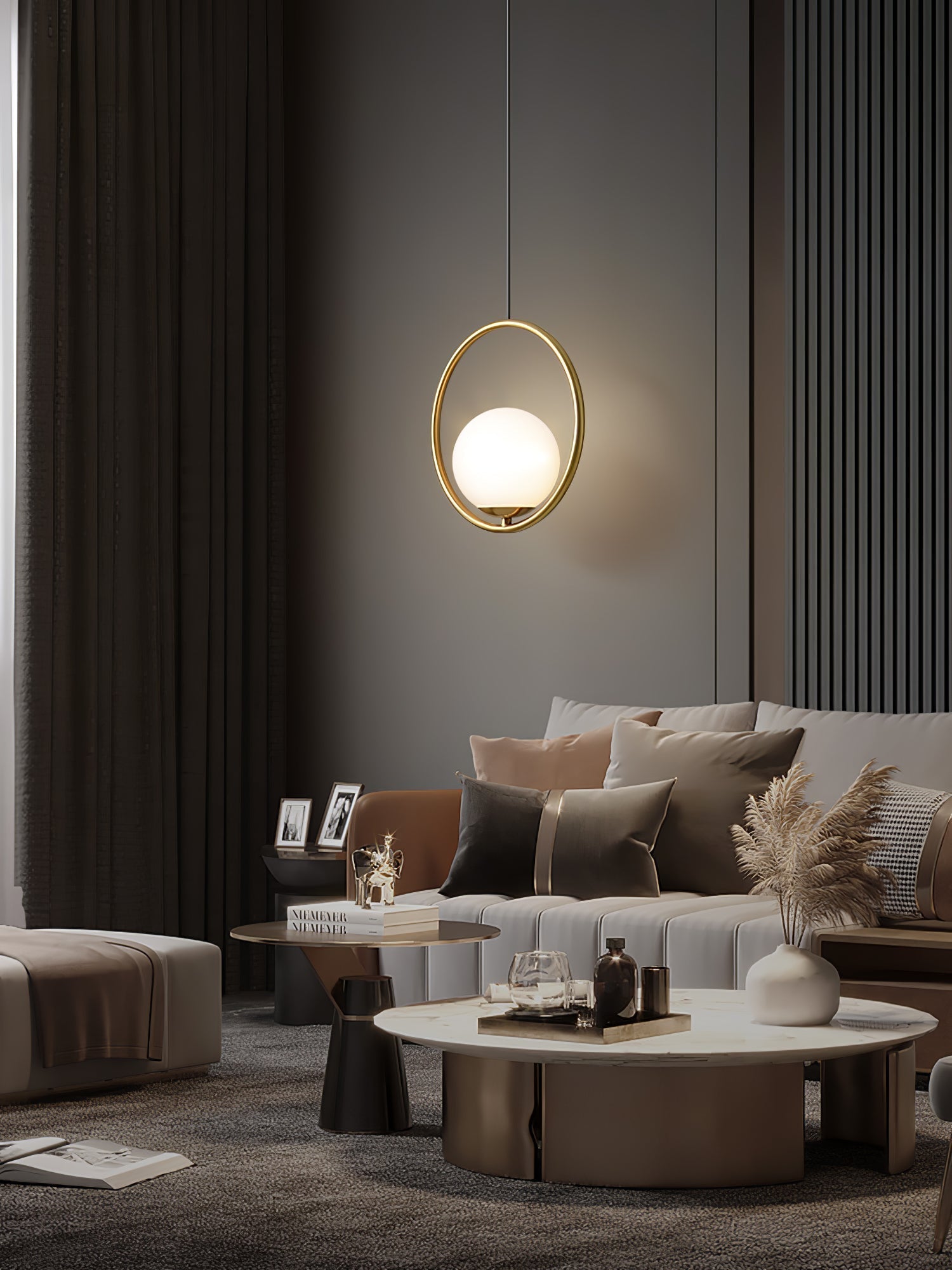 Emberis Modern Brass Pendant Light-Neutral Decor