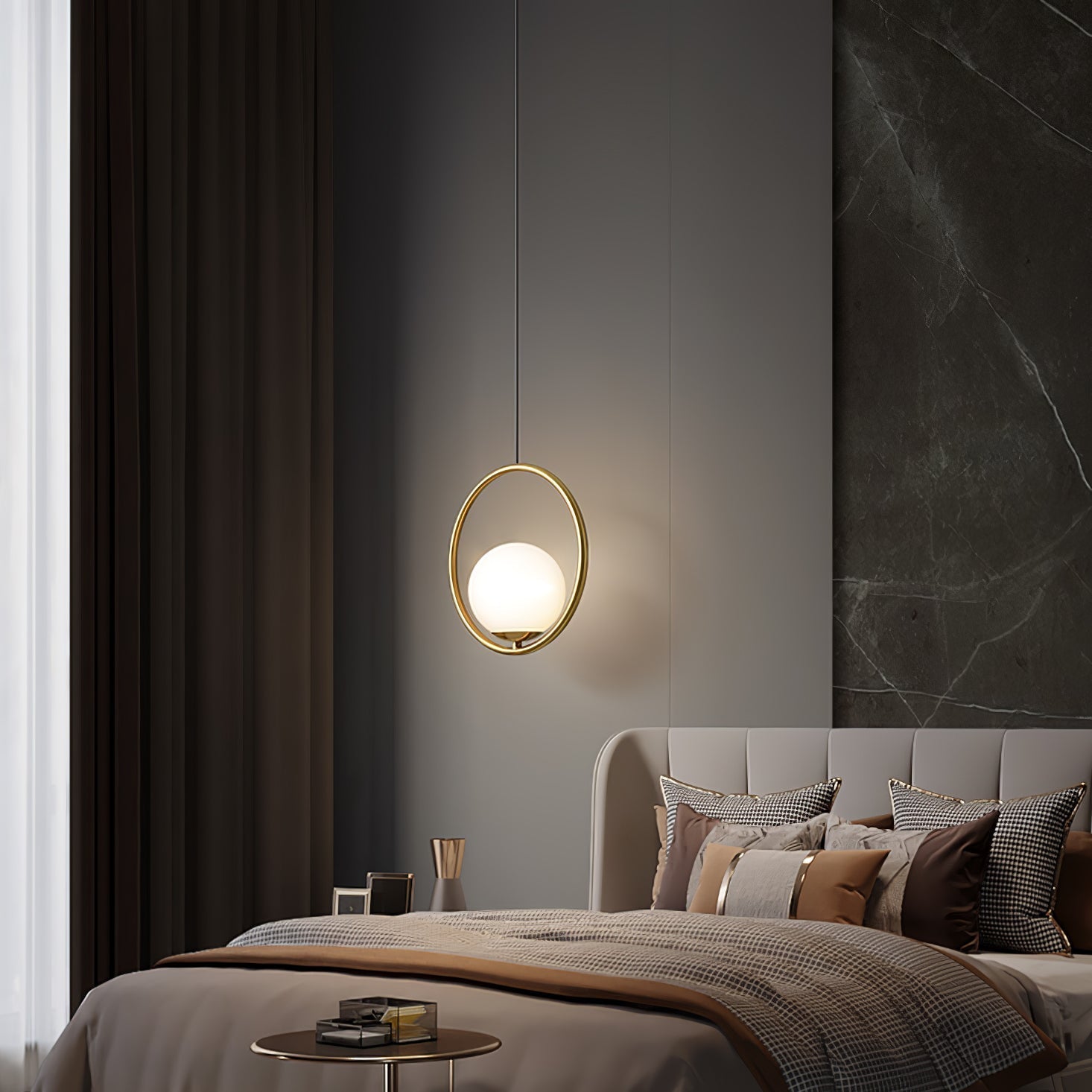 Lustra Pendant Lamp Brass Modern Ring-Neutral Decor