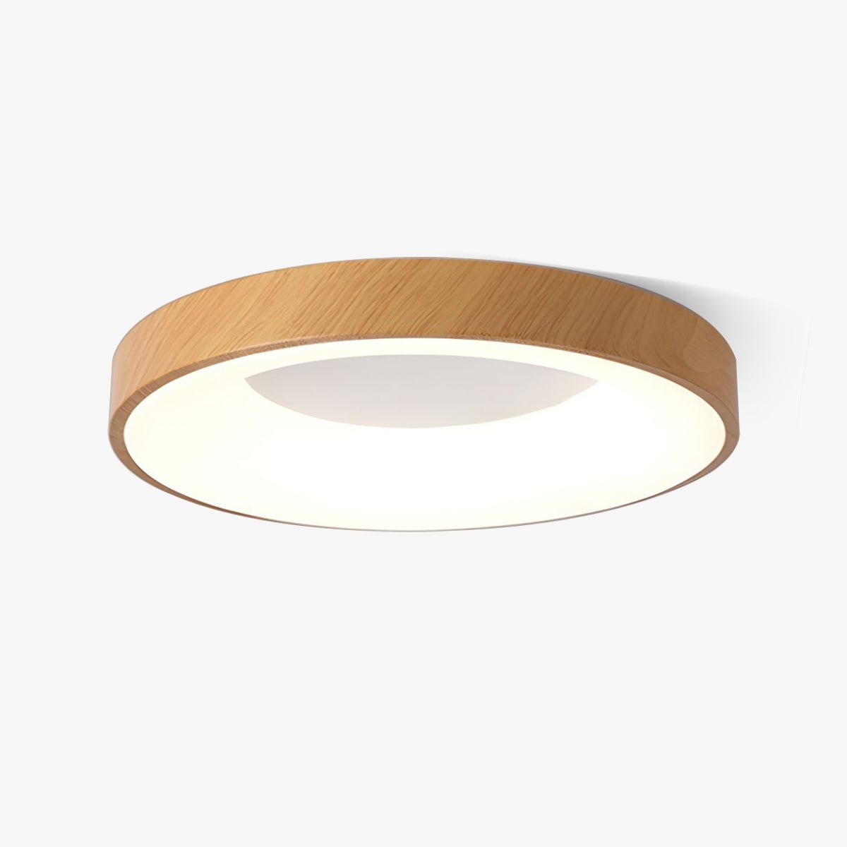 Javlen Modern Minimalist Round Wood Flush Mount Ceiling Lamp-Neutral Decor