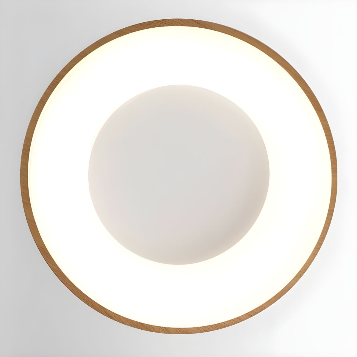 Javlen Modern Minimalist Round Wood Flush Mount Ceiling Lamp-Neutral Decor