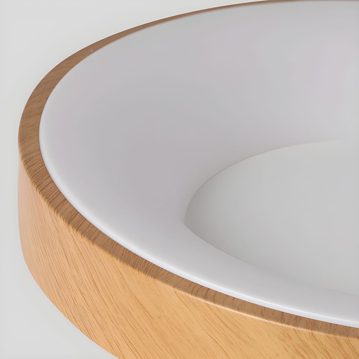 Javlen Modern Minimalist Round Wood Flush Mount Ceiling Lamp-Neutral Decor