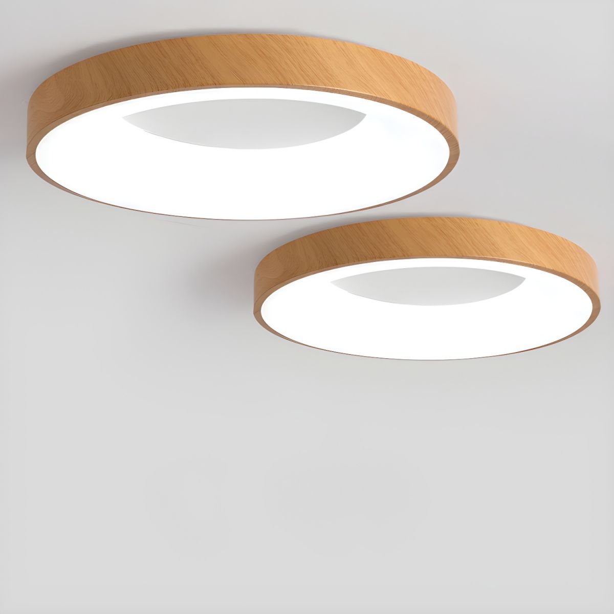 Javlen Modern Minimalist Round Wood Flush Mount Ceiling Lamp-Neutral Decor