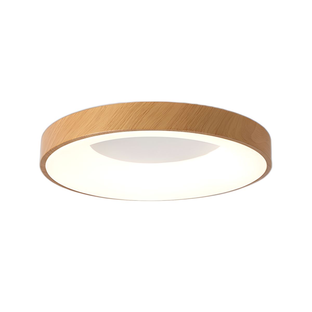 Javlen Modern Minimalist Round Wood Flush Mount Ceiling Lamp-Neutral Decor