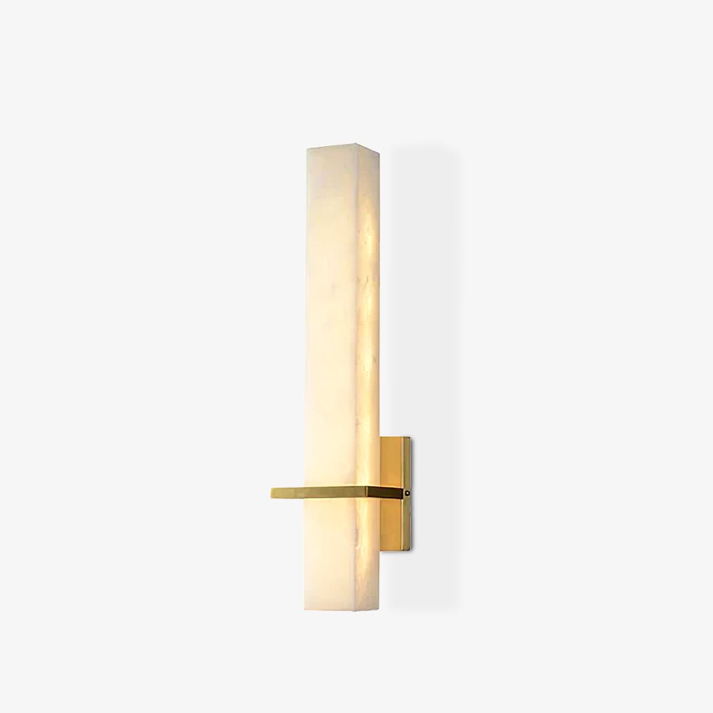 Kirixon Alabaster Wall Sconce Brass Band Shape-Neutral Decor