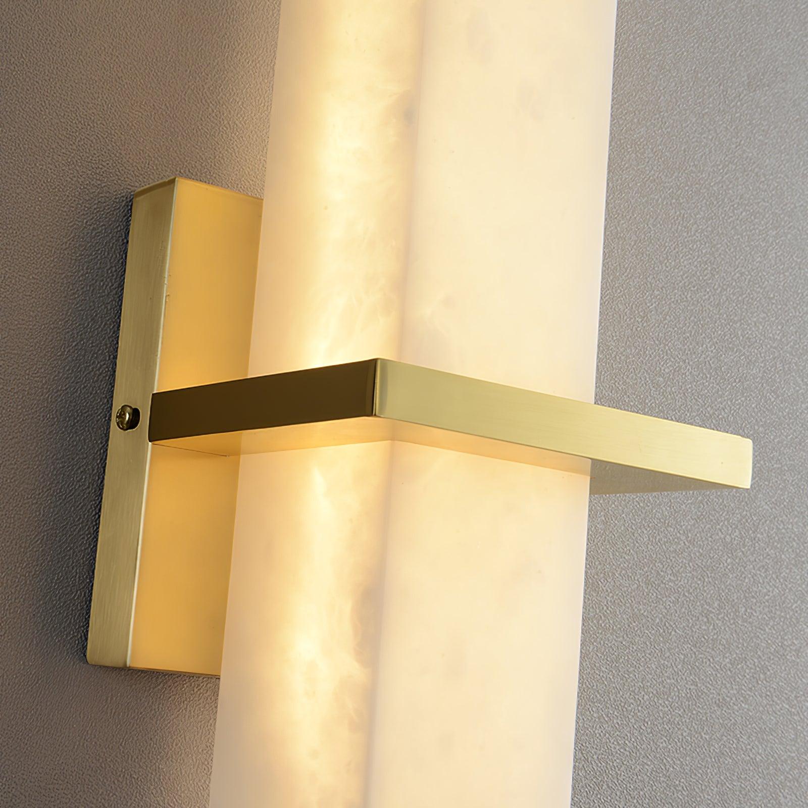 Kirixon Alabaster Wall Sconce Brass Band Shape-Neutral Decor