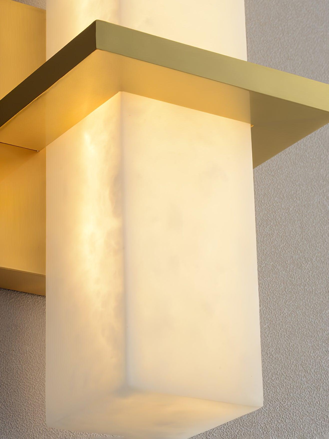Kirixon Alabaster Wall Sconce Brass Band Shape-Neutral Decor
