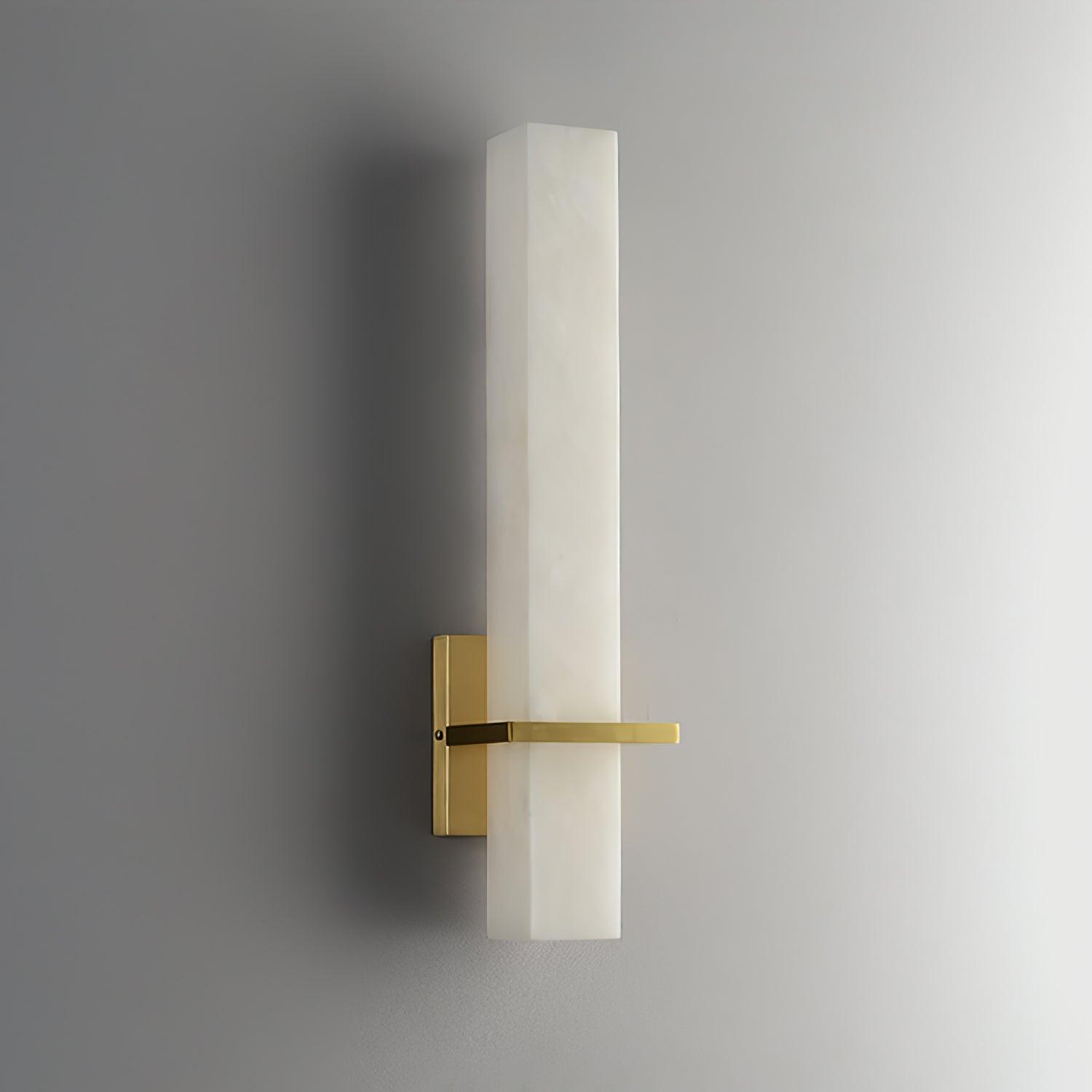 Ritta Wall Lamp White Alabaster Brass Modern Cuboid-Neutral Decor