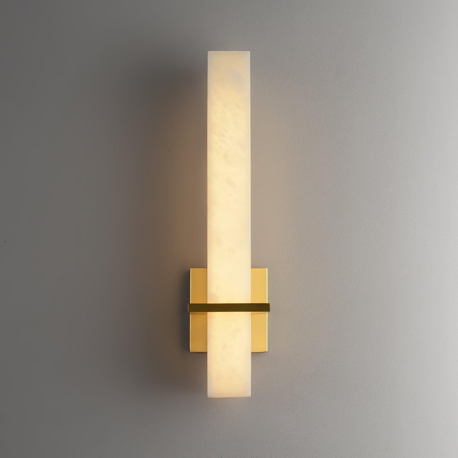Kirixon Alabaster Wall Sconce Brass Band Shape-Neutral Decor