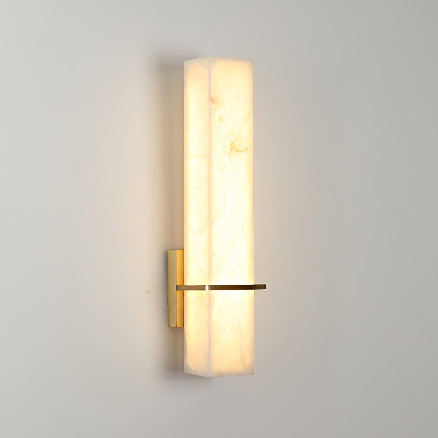 Kirixon Alabaster Wall Sconce Brass Band Shape-Neutral Decor
