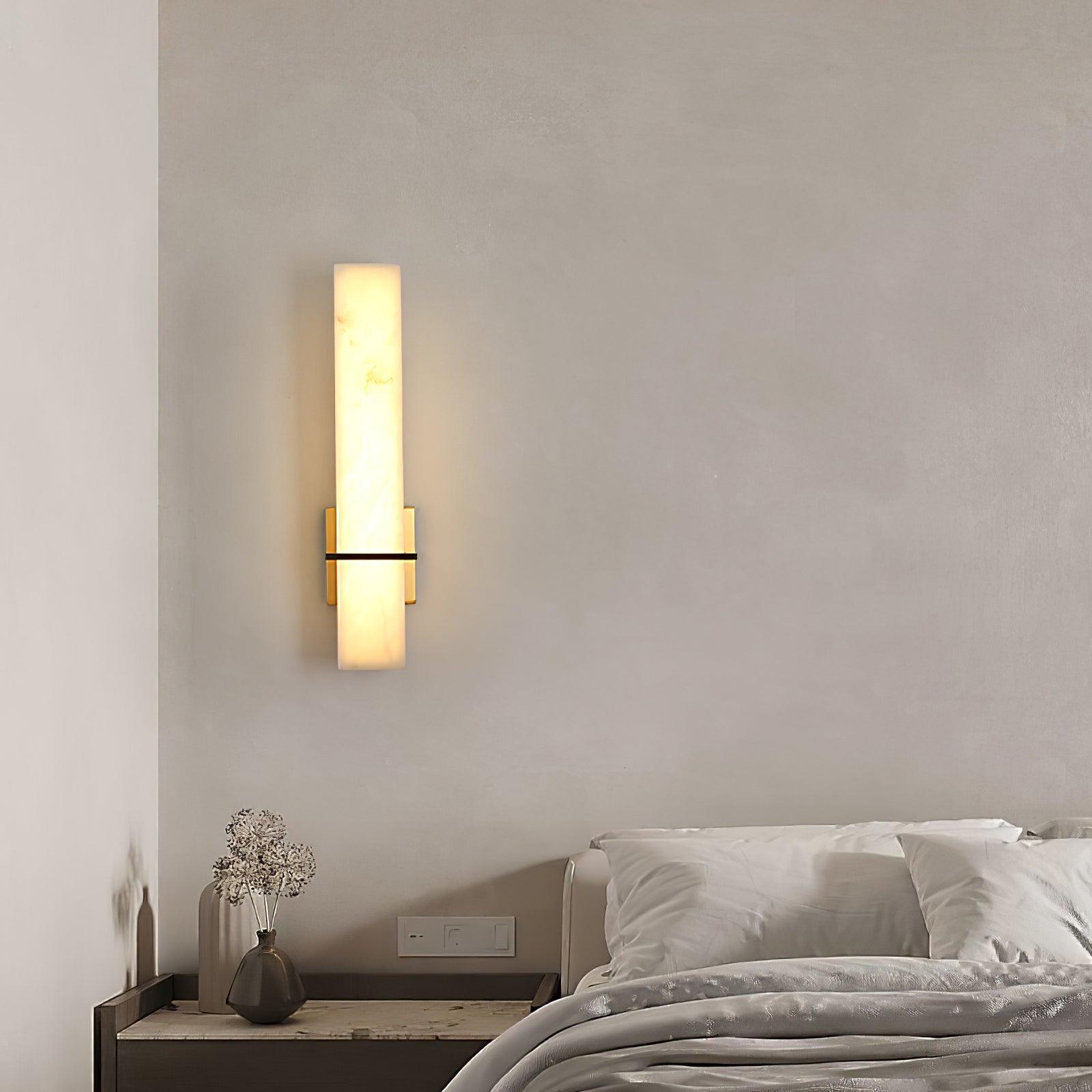 Ritta Wall Lamp White Alabaster Brass Modern Cuboid-Neutral Decor