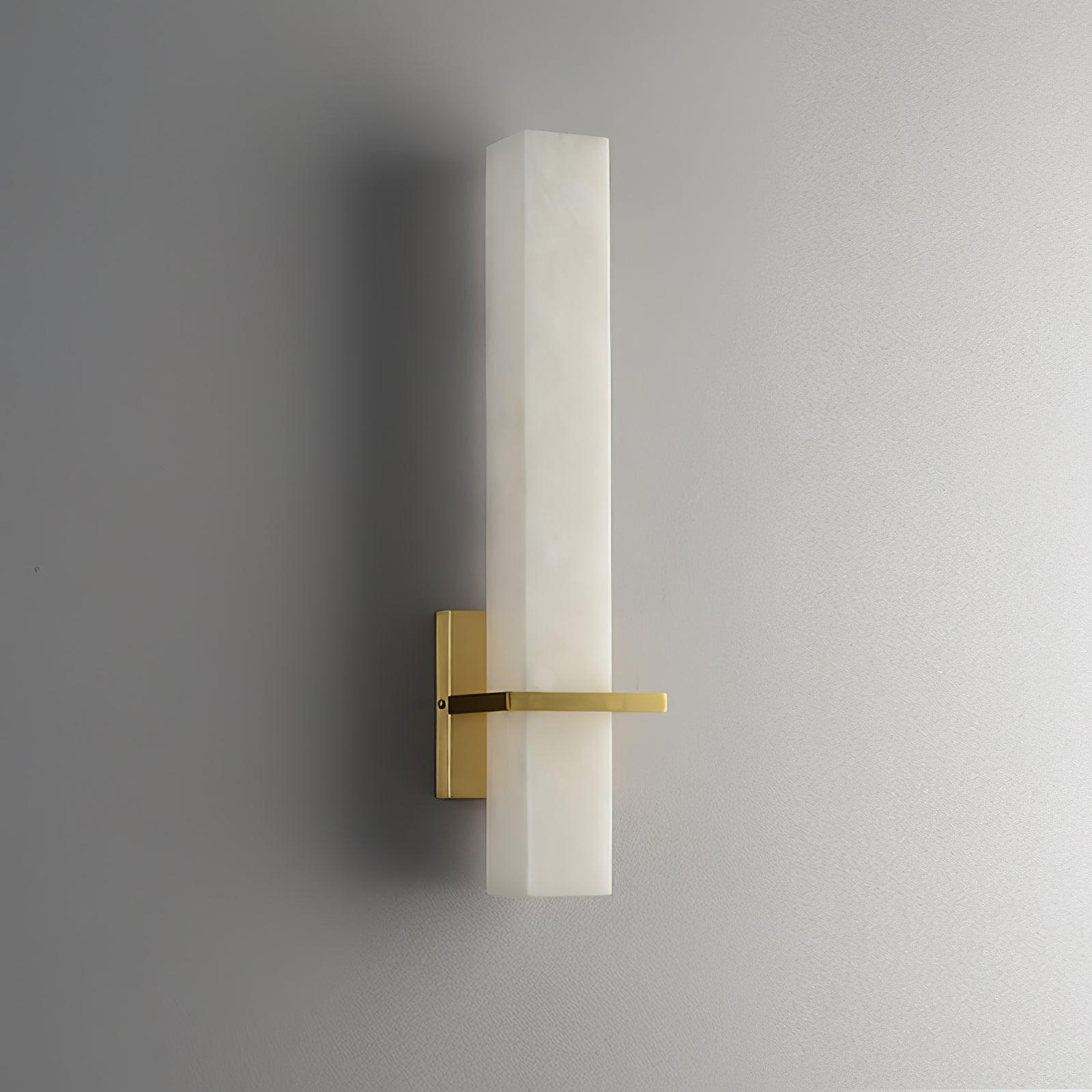 Ritta Wall Lamp White Alabaster Brass Modern Cuboid-Neutral Decor