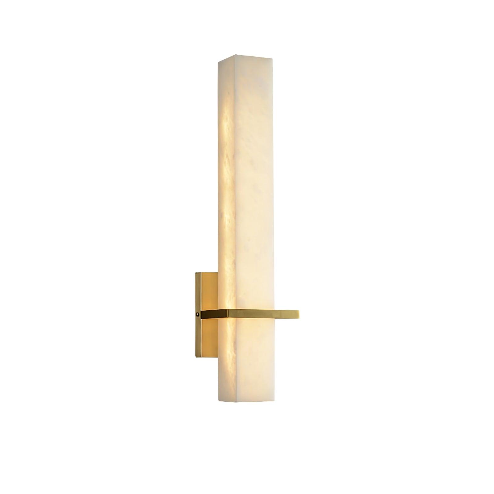 Kirixon Alabaster Wall Sconce Brass Band Shape-Neutral Decor
