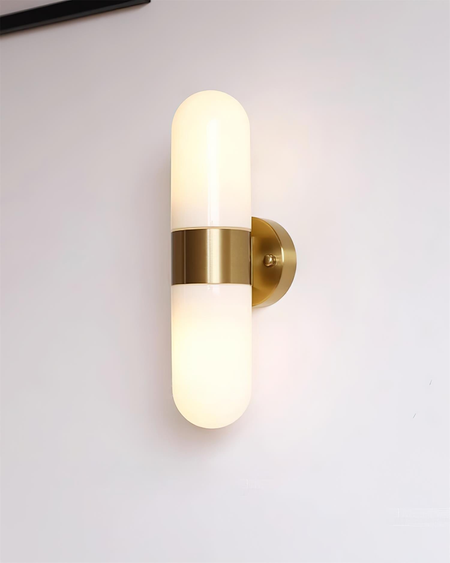 Wall Lamp Metal Glass Modern Minimalist Vertical Sconce for Bedroom