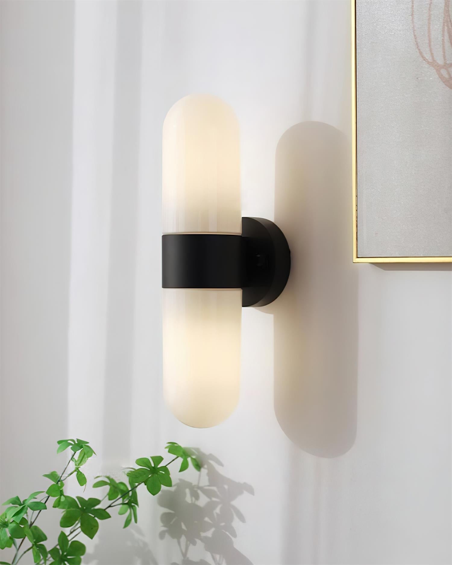 Wall Lamp Metal Glass Modern Minimalist Vertical Sconce for Bedroom