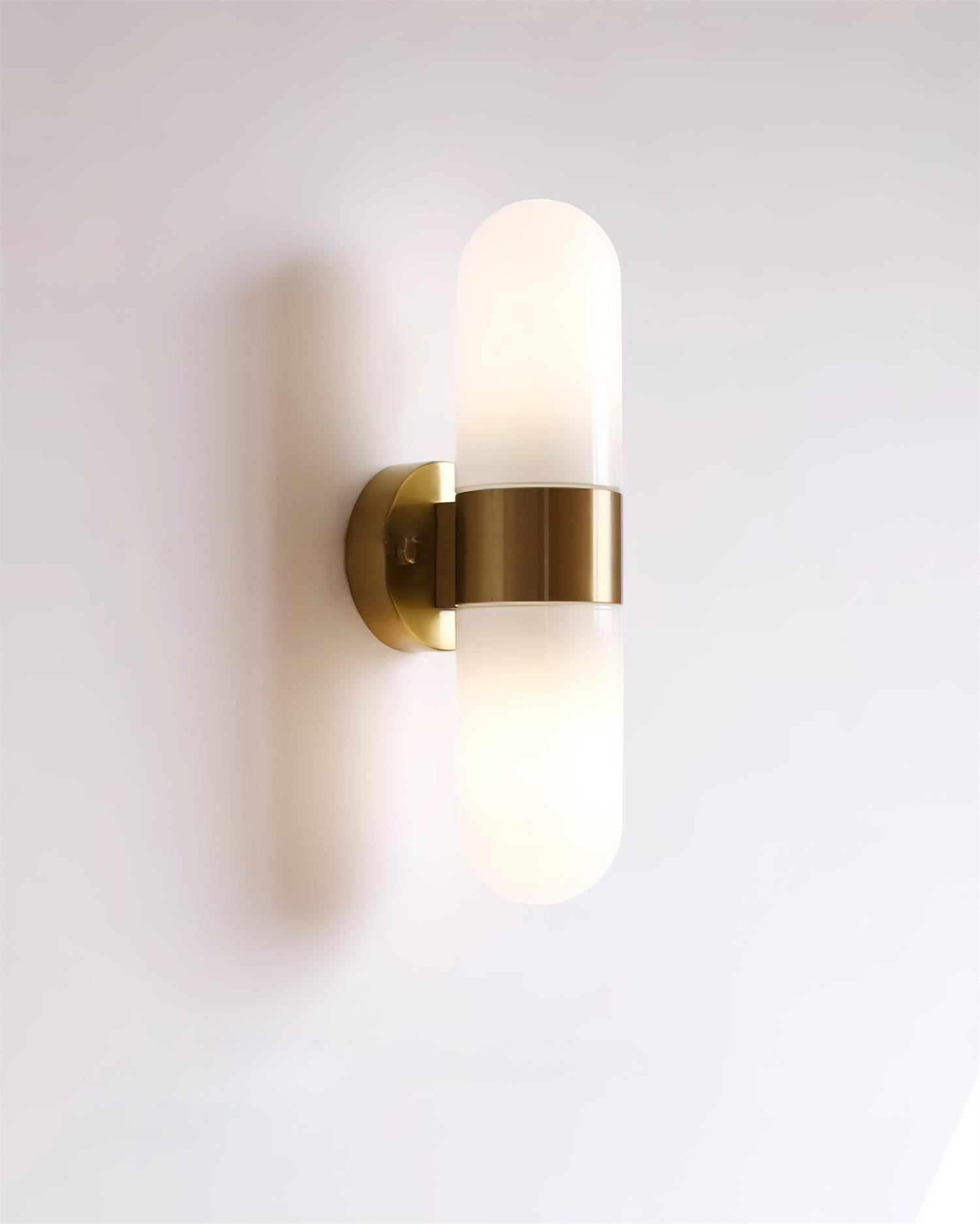 Wall Lamp Metal Glass Modern Minimalist Vertical Sconce for Bedroom