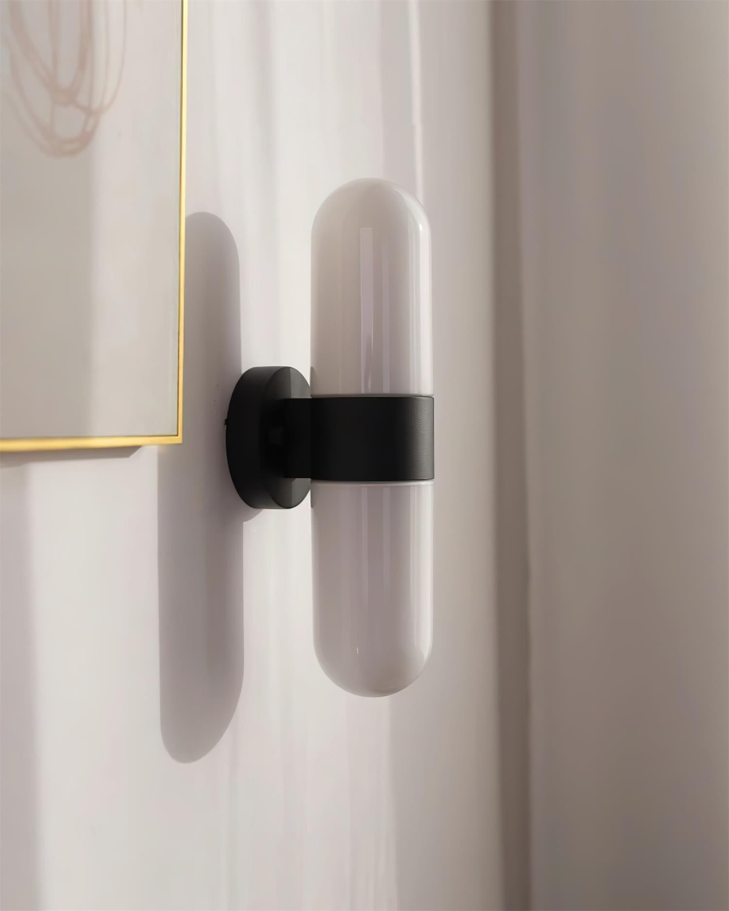 Wall Lamp Metal Glass Modern Minimalist Vertical Sconce for Bedroom