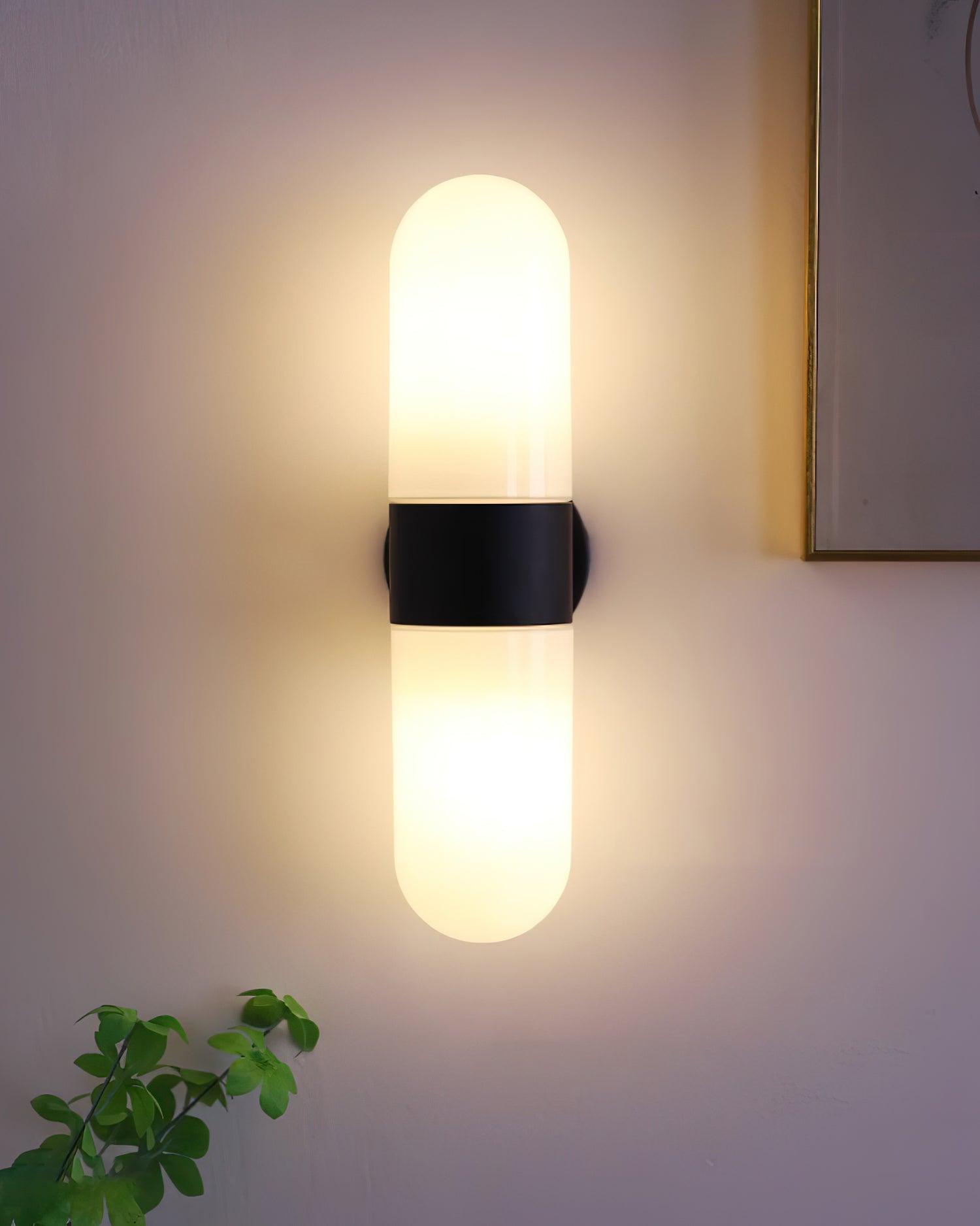 Wall Lamp Metal Glass Modern Minimalist Vertical Sconce for Bedroom
