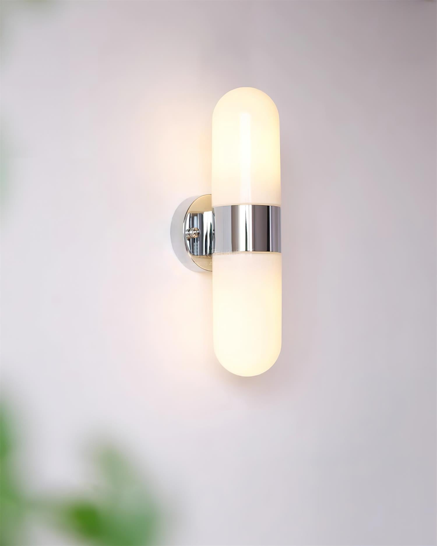 Wall Lamp Metal Glass Modern Minimalist Vertical Sconce for Bedroom
