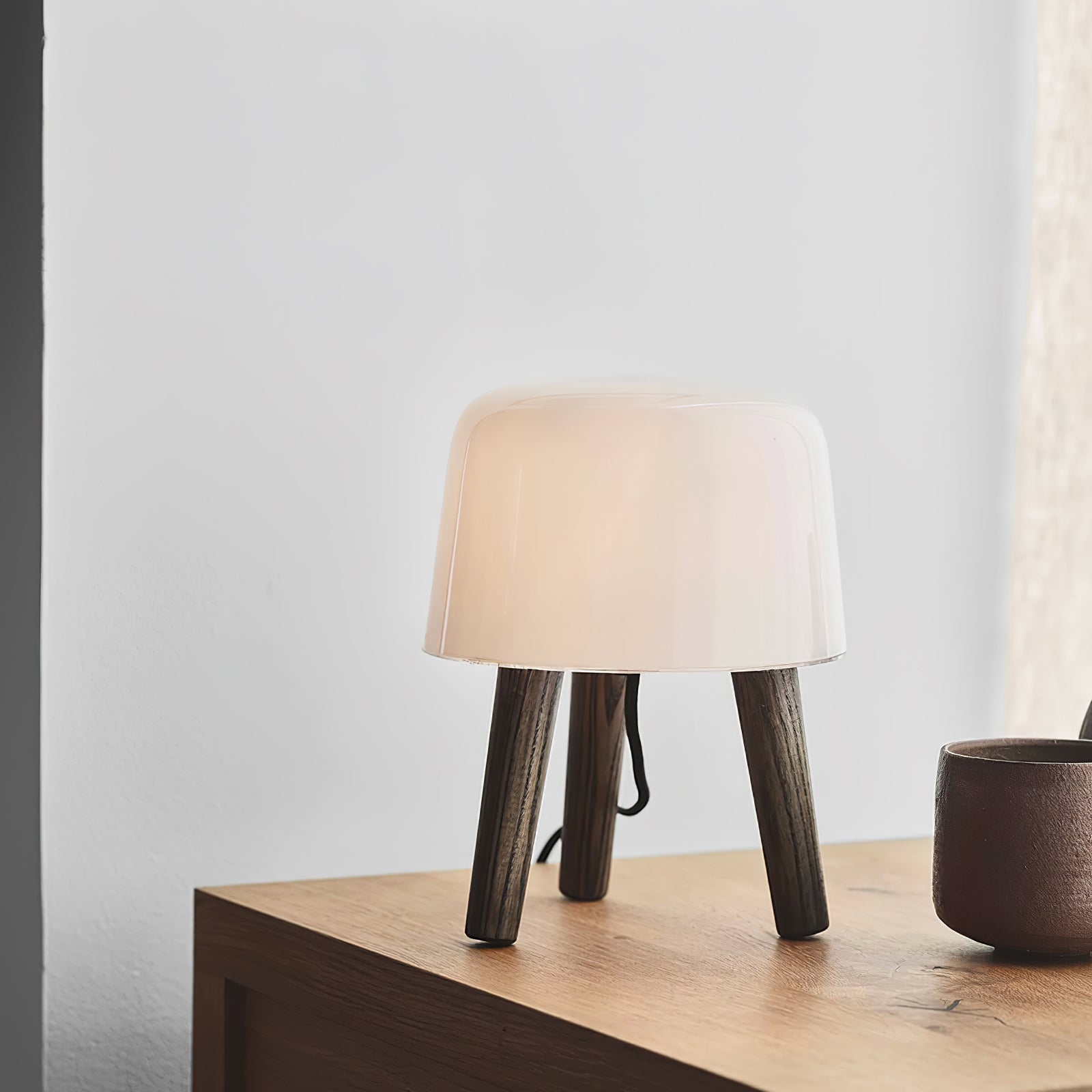 GlowPod Wood Milk Table Lamp-Neutral Decor