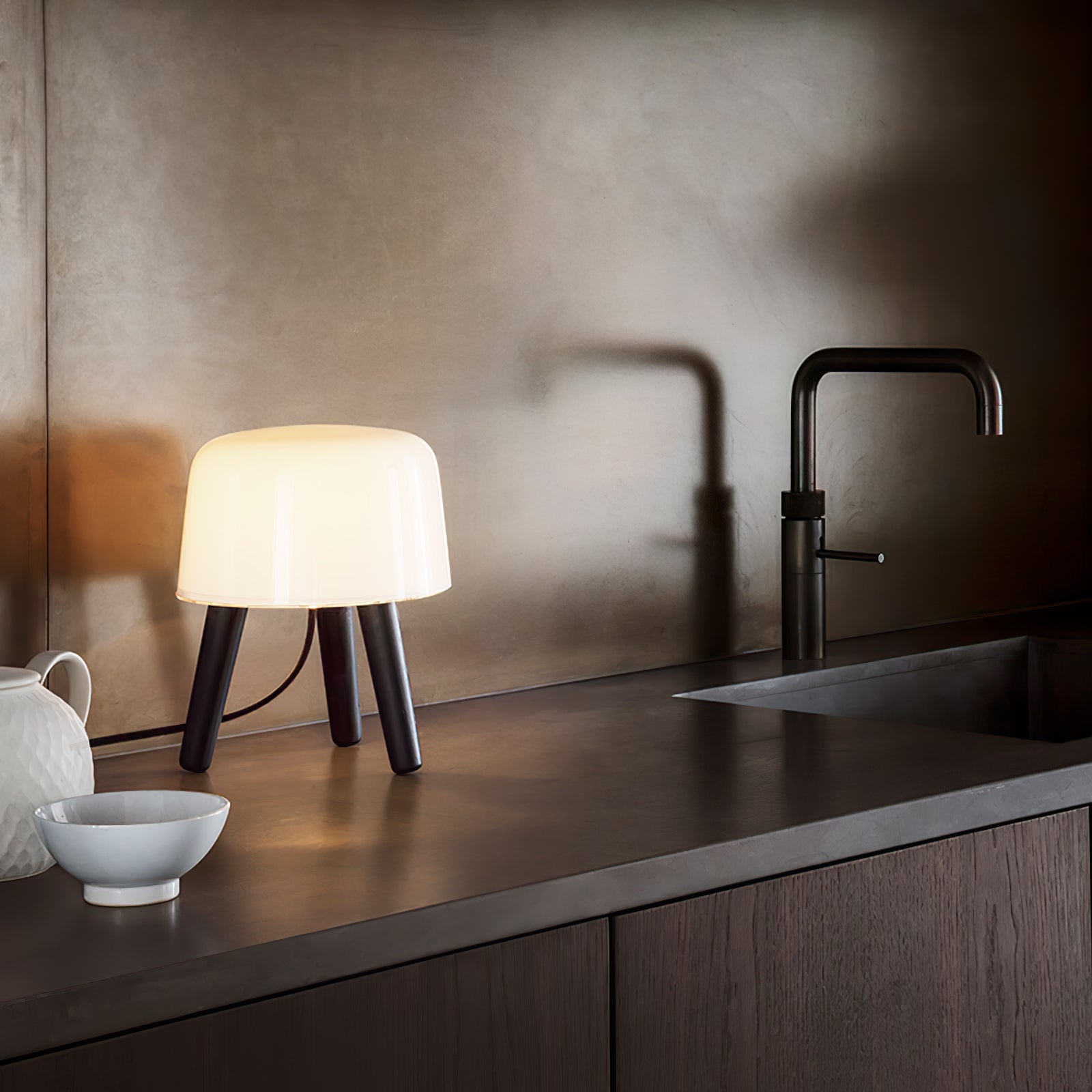 GlowPod Wood Milk Table Lamp-Neutral Decor